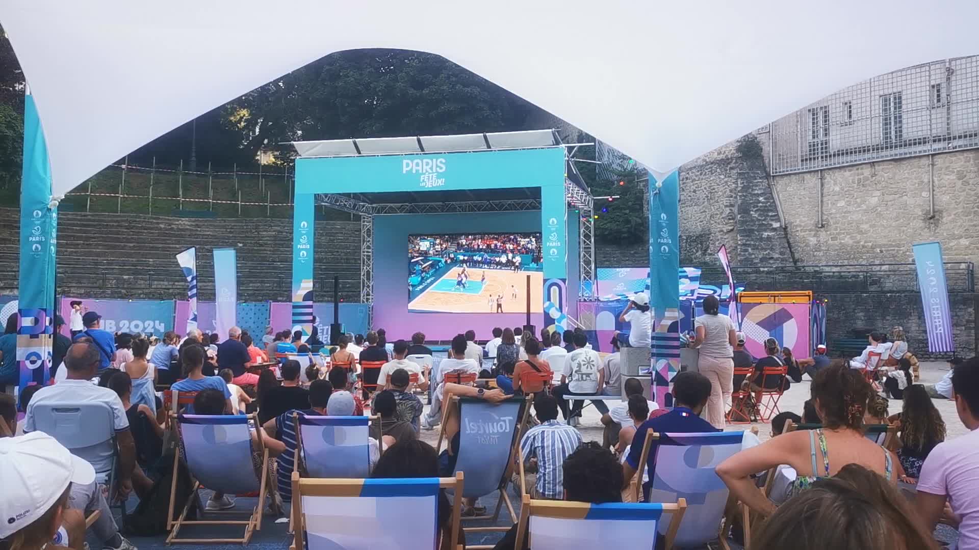 Olympic fan zone of the Arènes de Lutèce in Paris