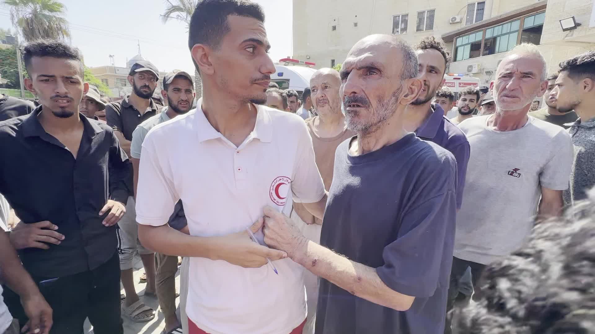 Released Detainees React at Aqsa Martyrs Hospital in Deir el-Balah