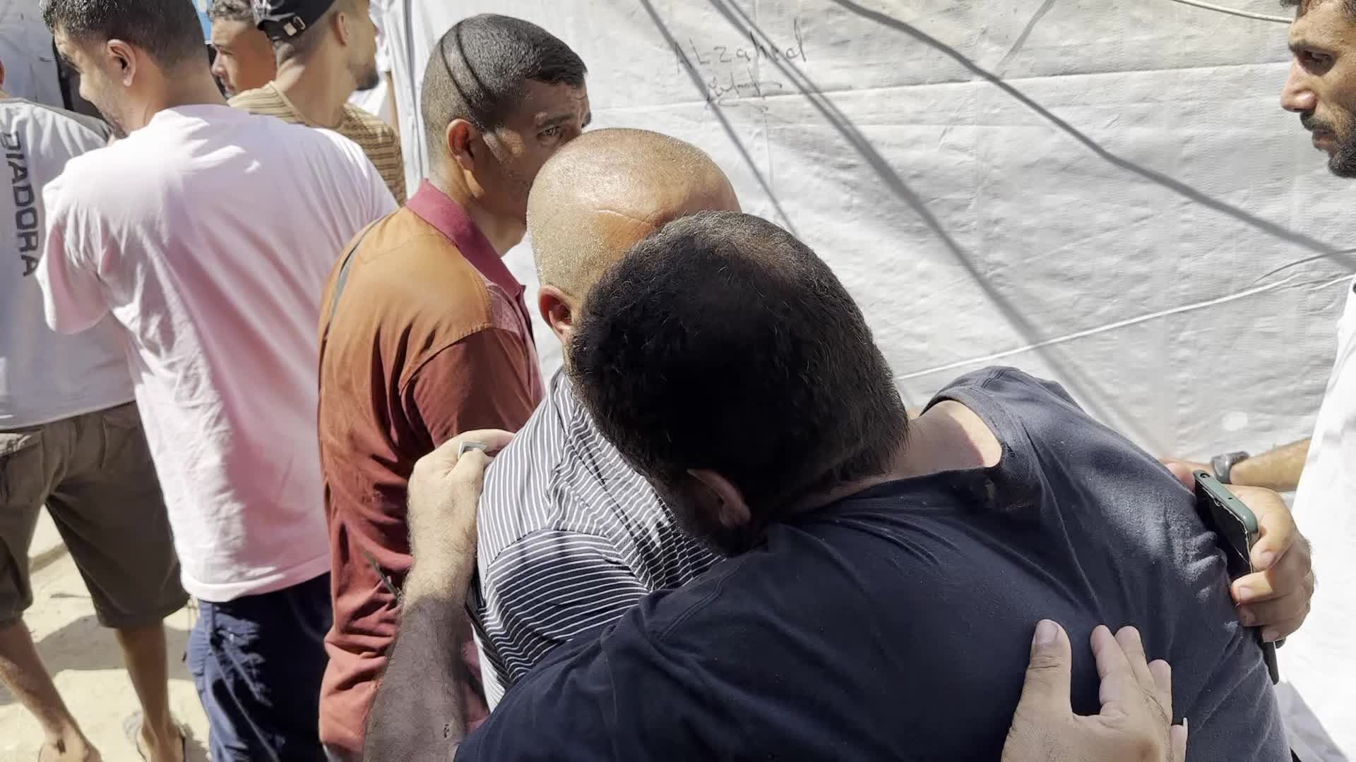 Released Detainees React at Aqsa Martyrs Hospital in Deir el-Balah