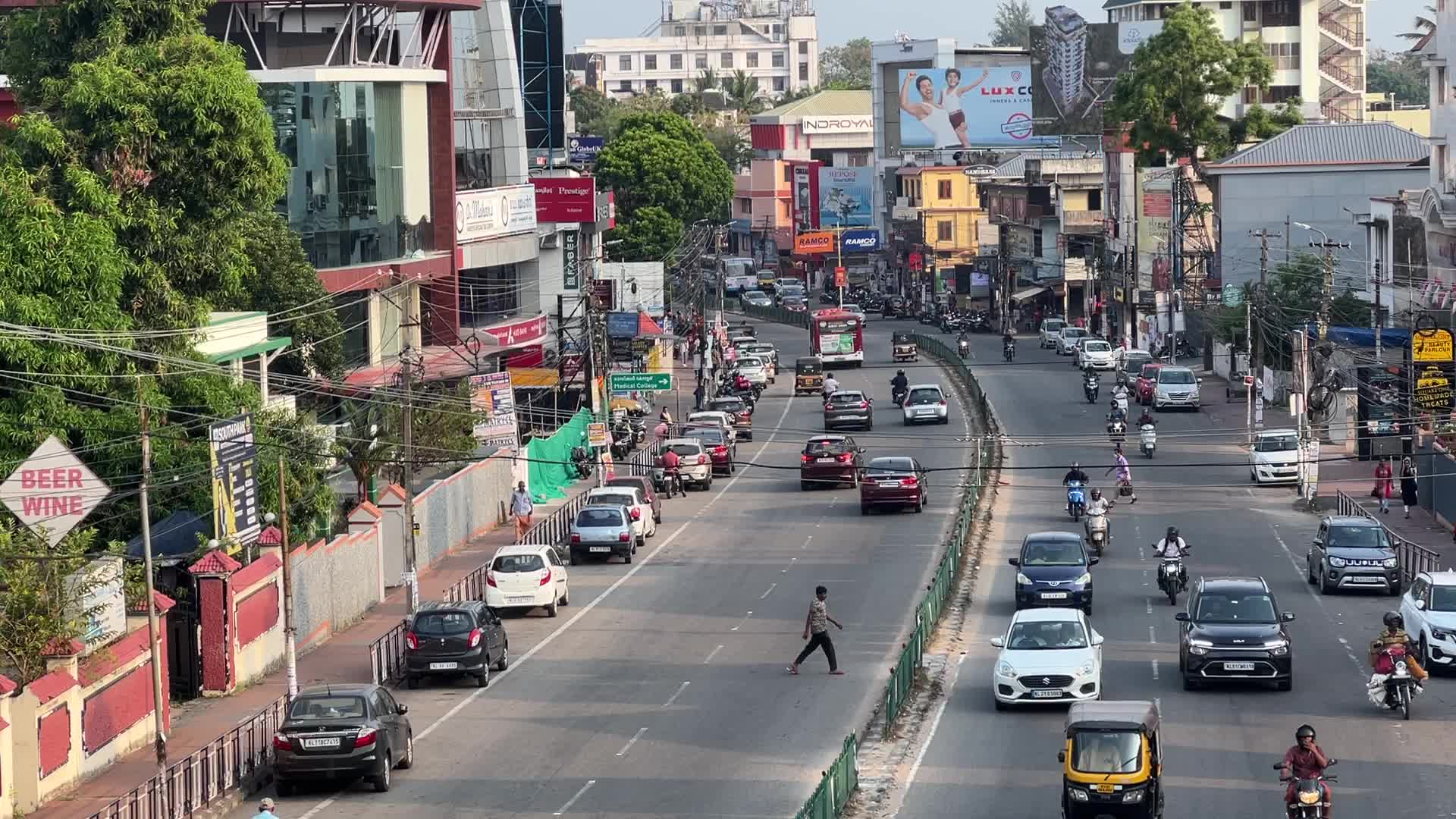 Traffic in Thiruvananthapuram, Kerala, India