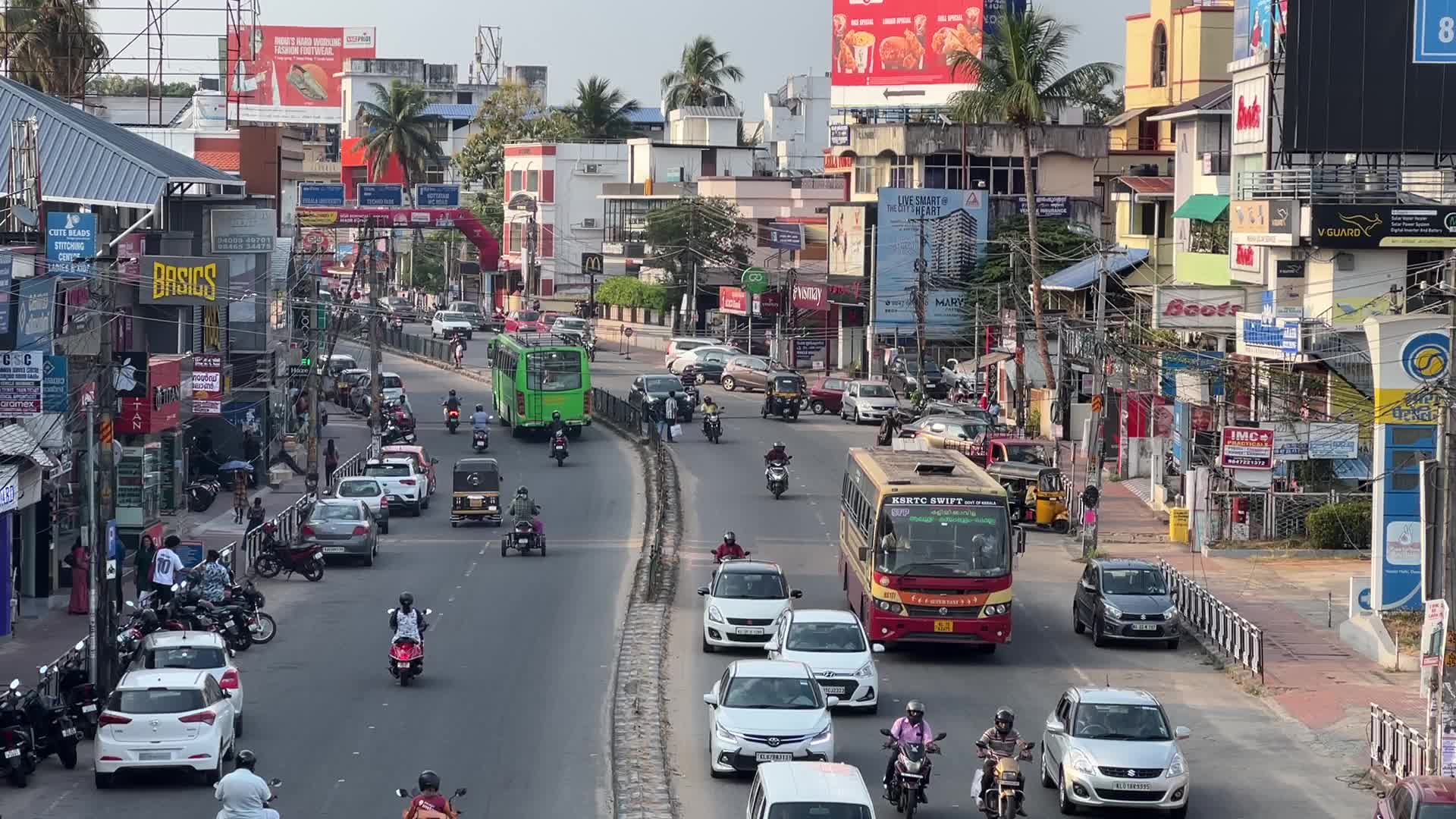 Traffic in Thiruvananthapuram, Kerala, India