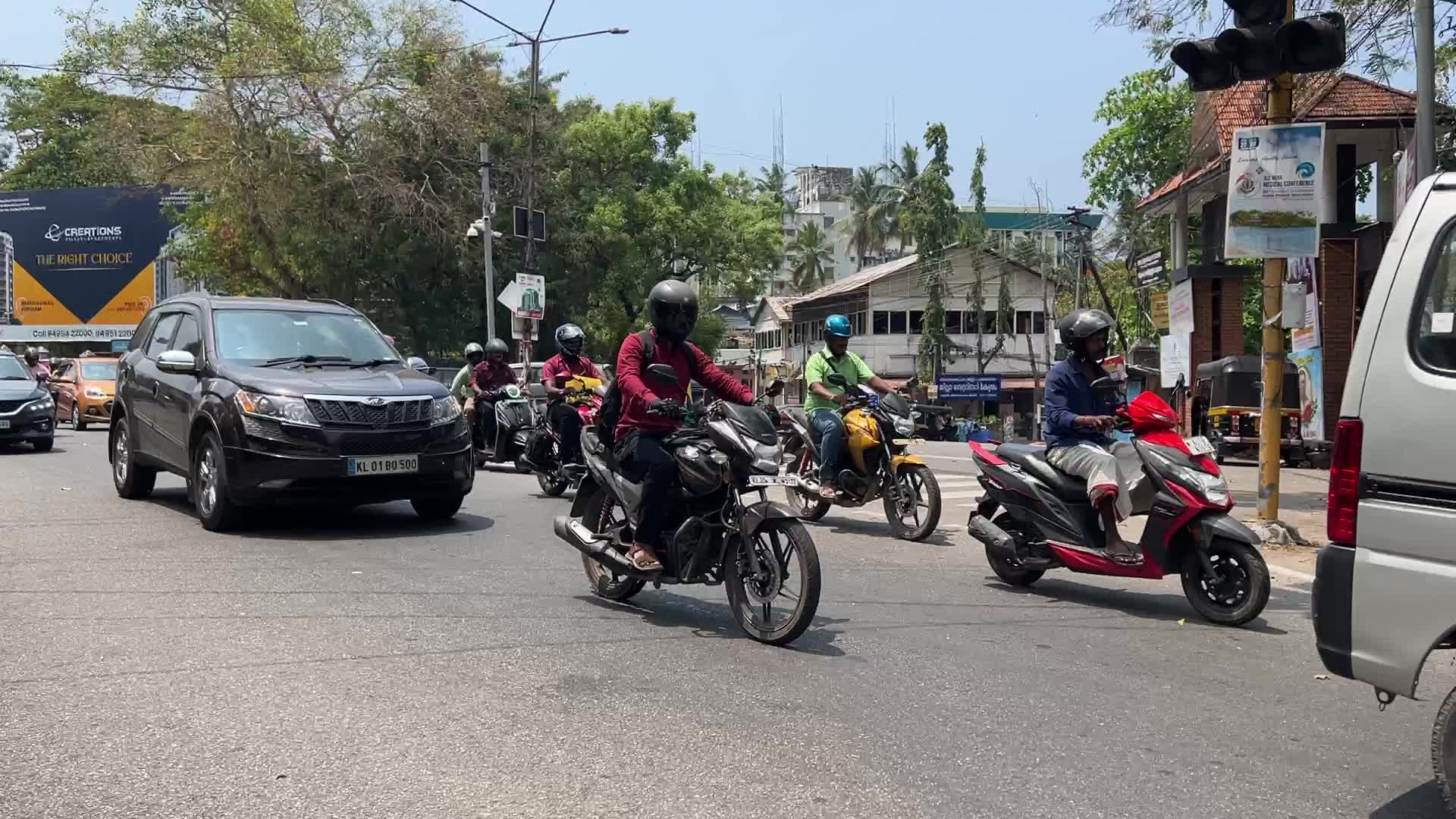 Traffic in Thiruvananthapuram, Kerala, India