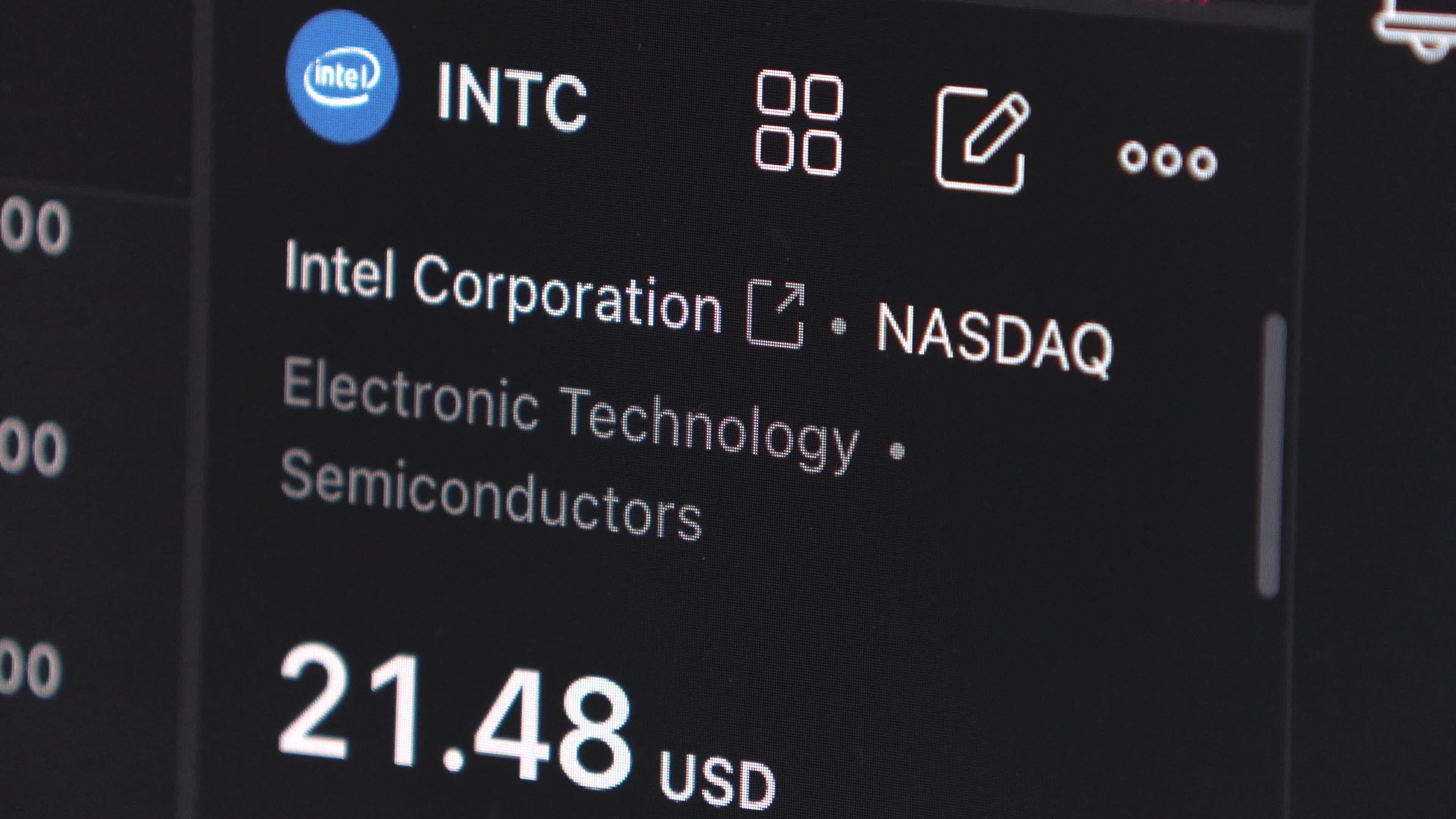 Intel Stock Drops