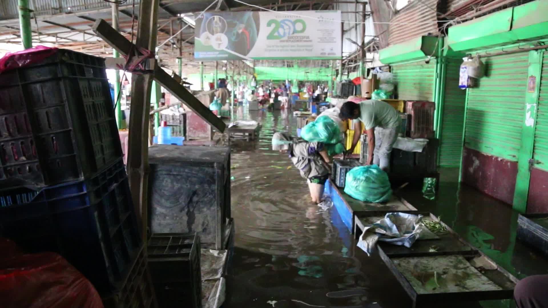 Floods after heavy rain in Kathmandu, Nepal