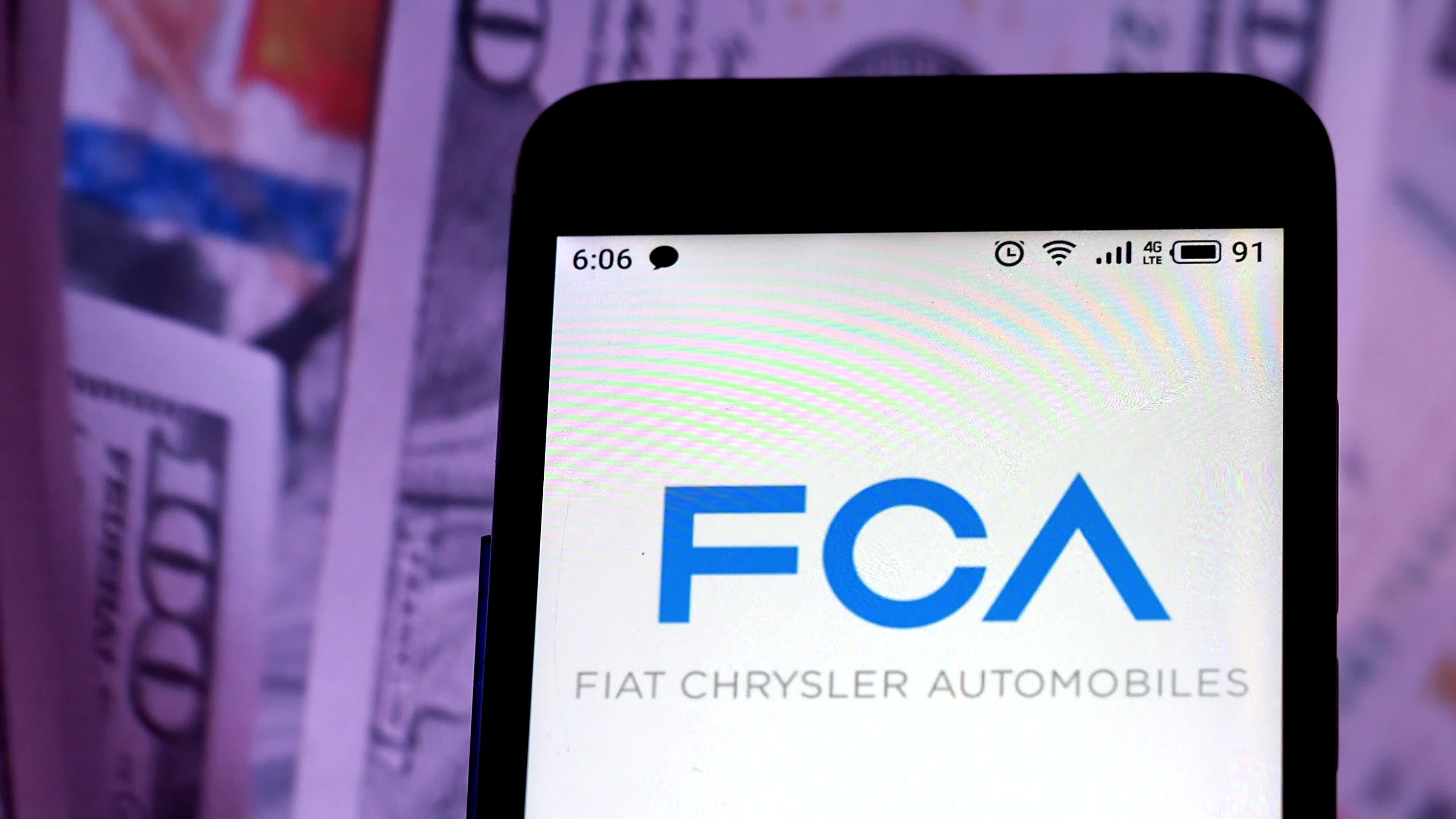 Video illustration the logo of Fiat Chrysler Automobiles