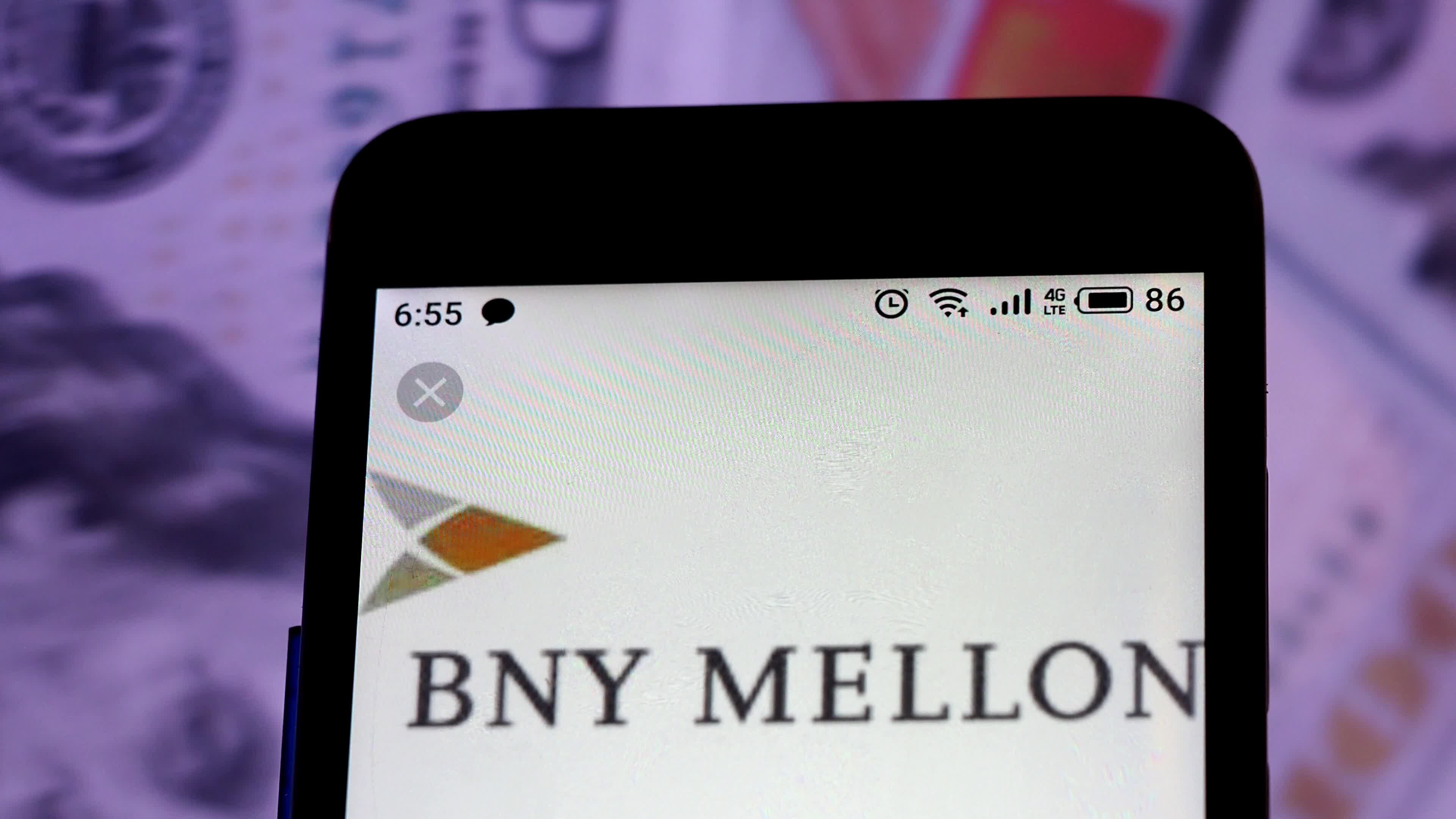 Video illustration the logo of the Bank of New York Mellon