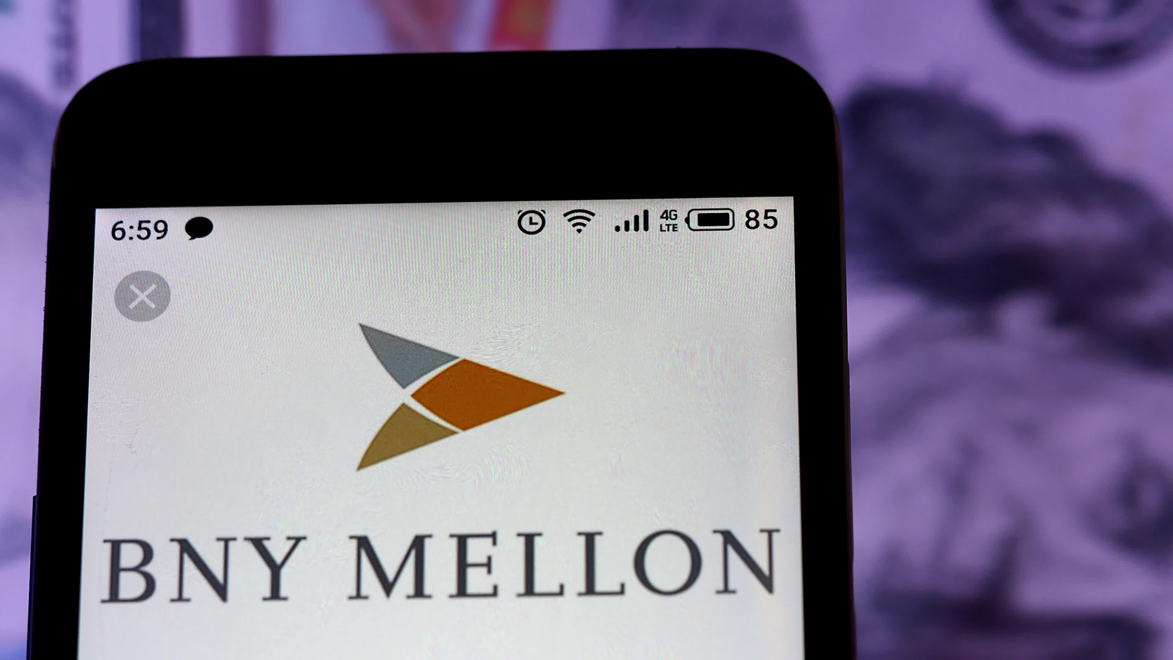 Video illustration the logo of the Bank of New York Mellon
