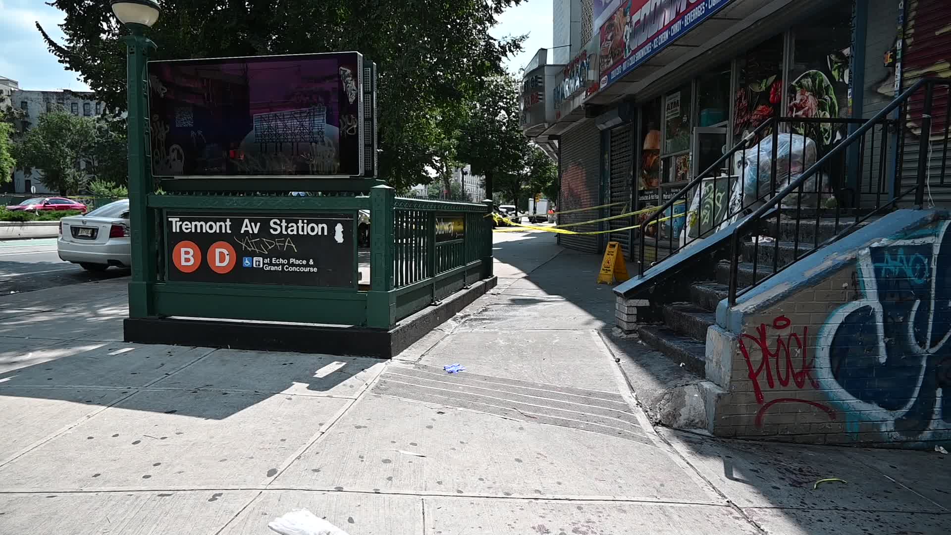 Two men slashed outside of the Tremont Avenue subway station in Bronx, New York