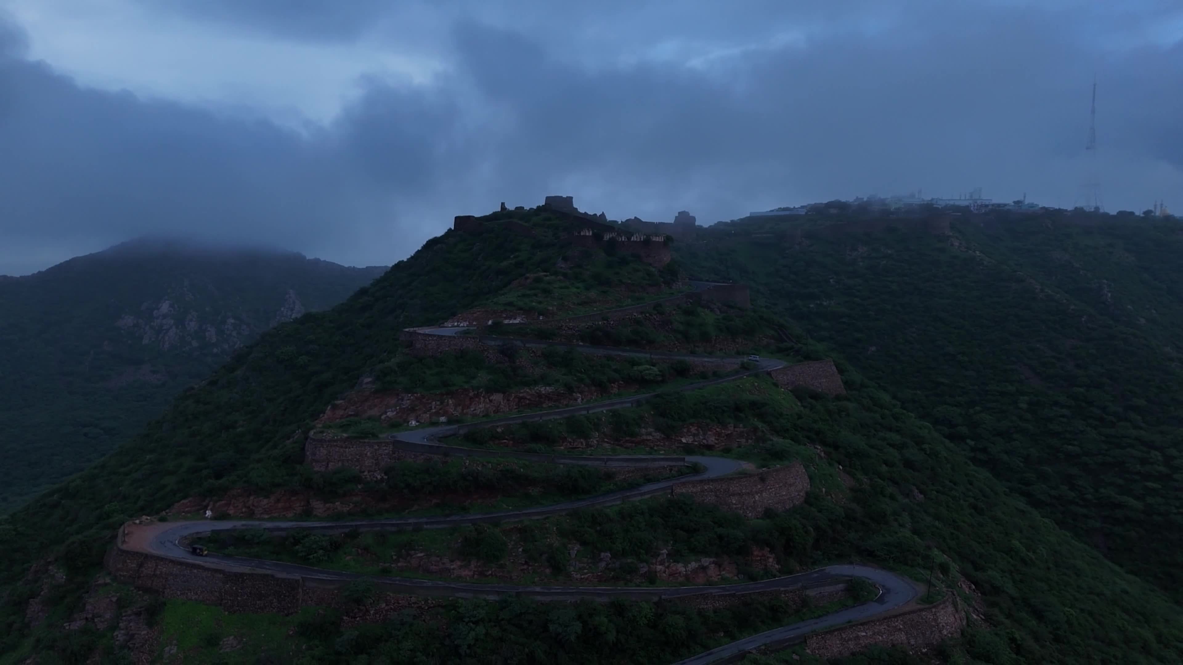 Clouds Hover Over The Mountains During The Monsoon Rain