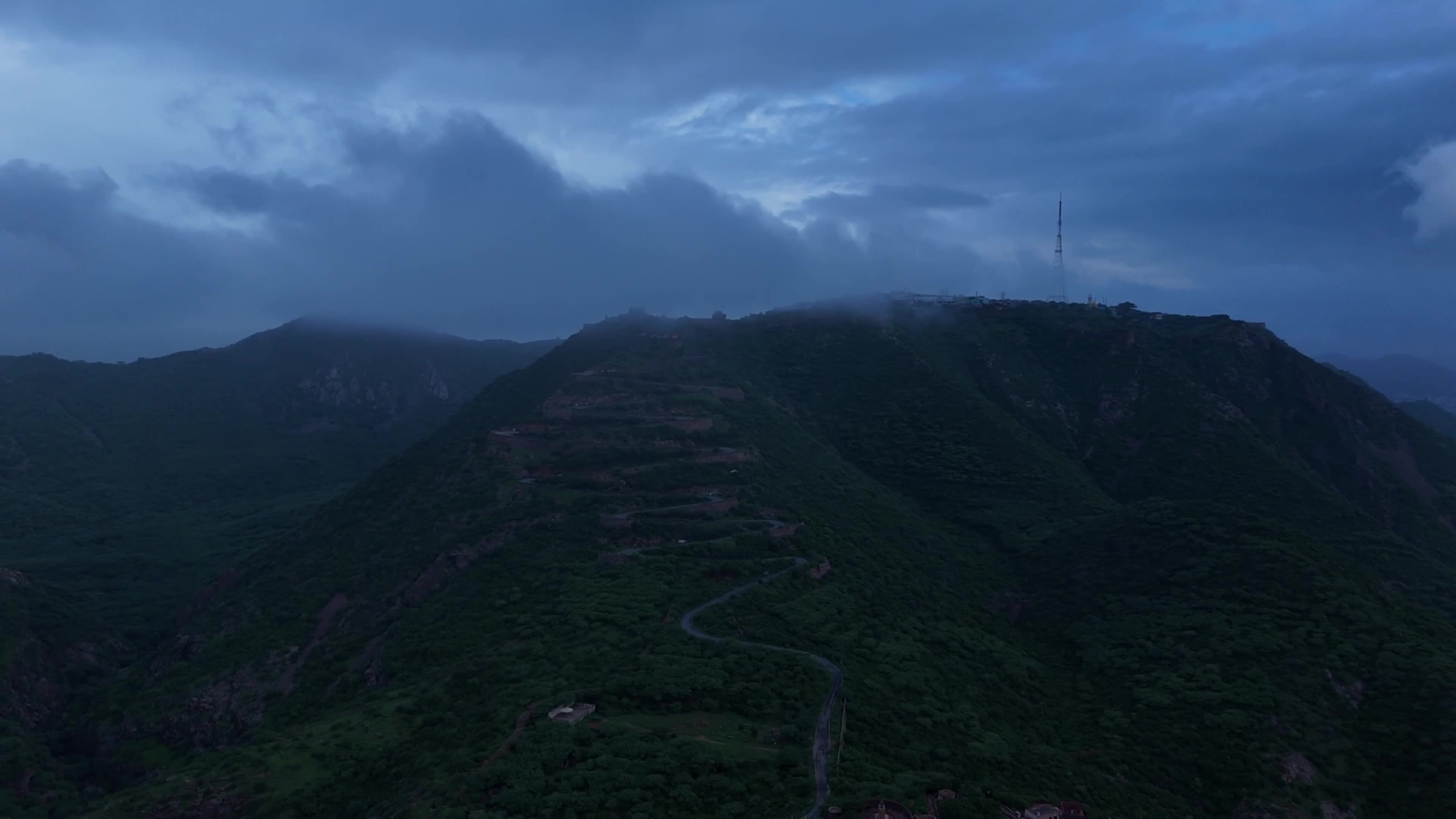 Clouds Hover Over The Mountains During The Monsoon Rain