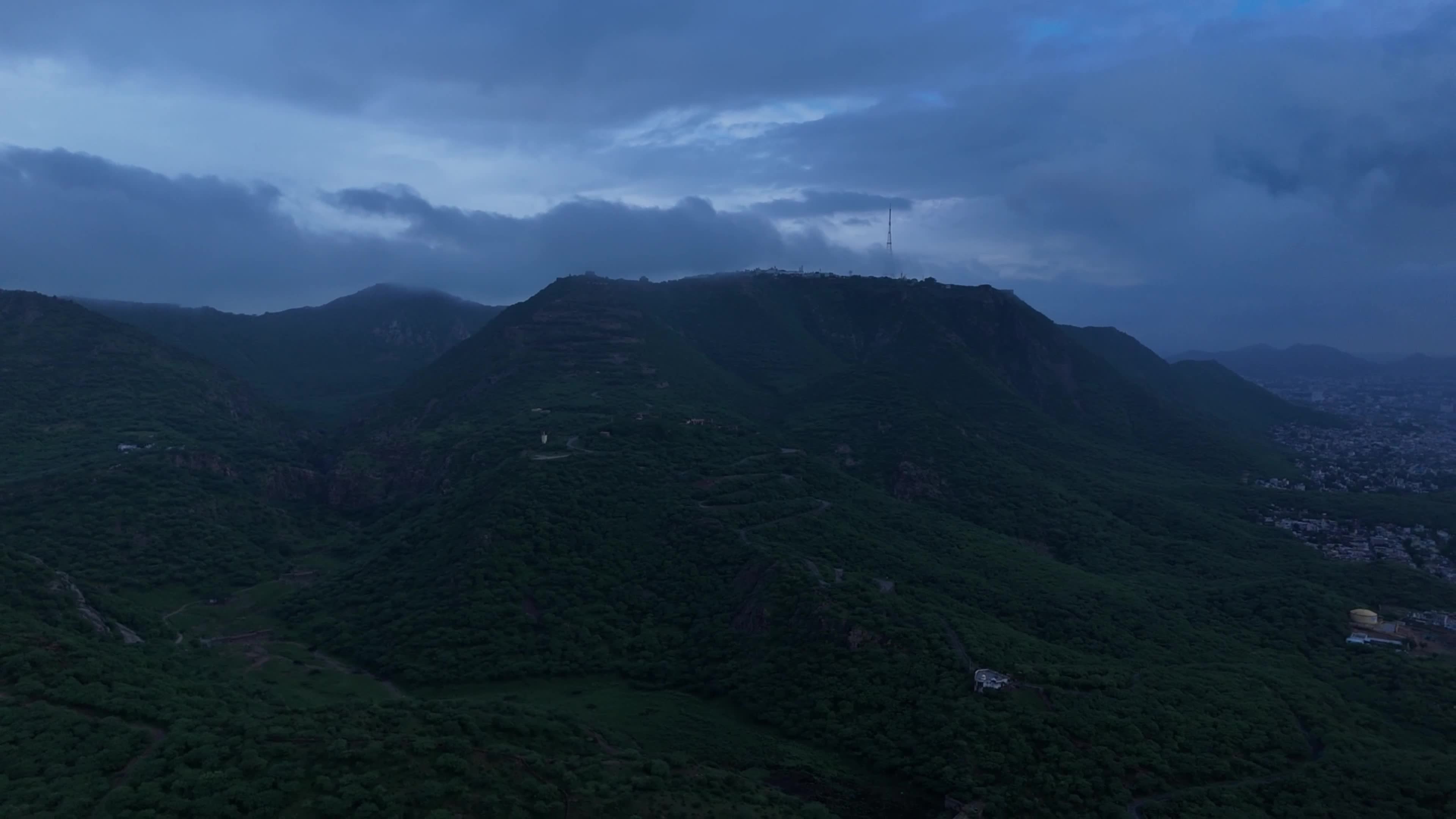 Clouds Hover Over The Mountains During The Monsoon Rain