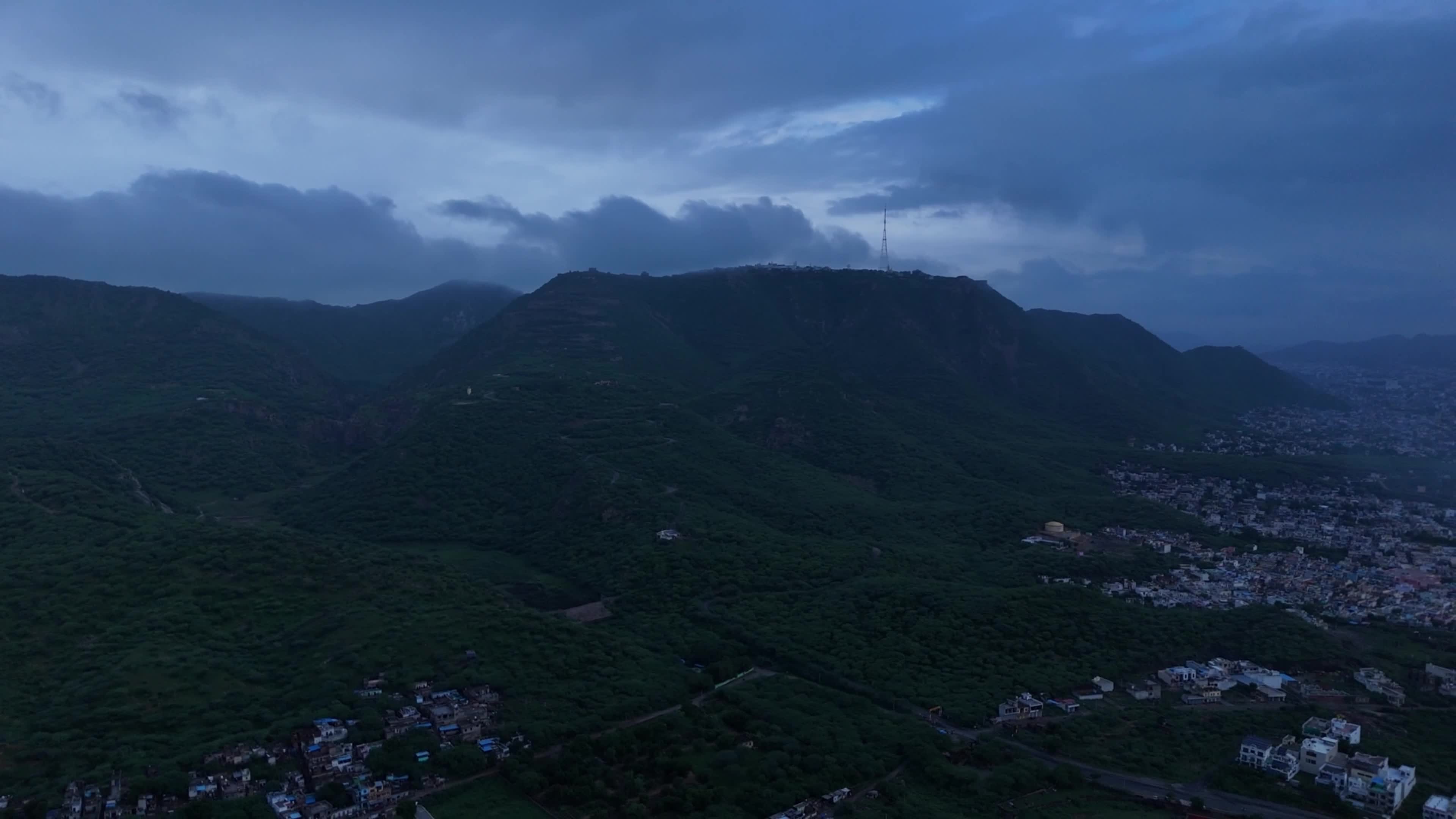 Clouds Hover Over The Mountains During The Monsoon Rain