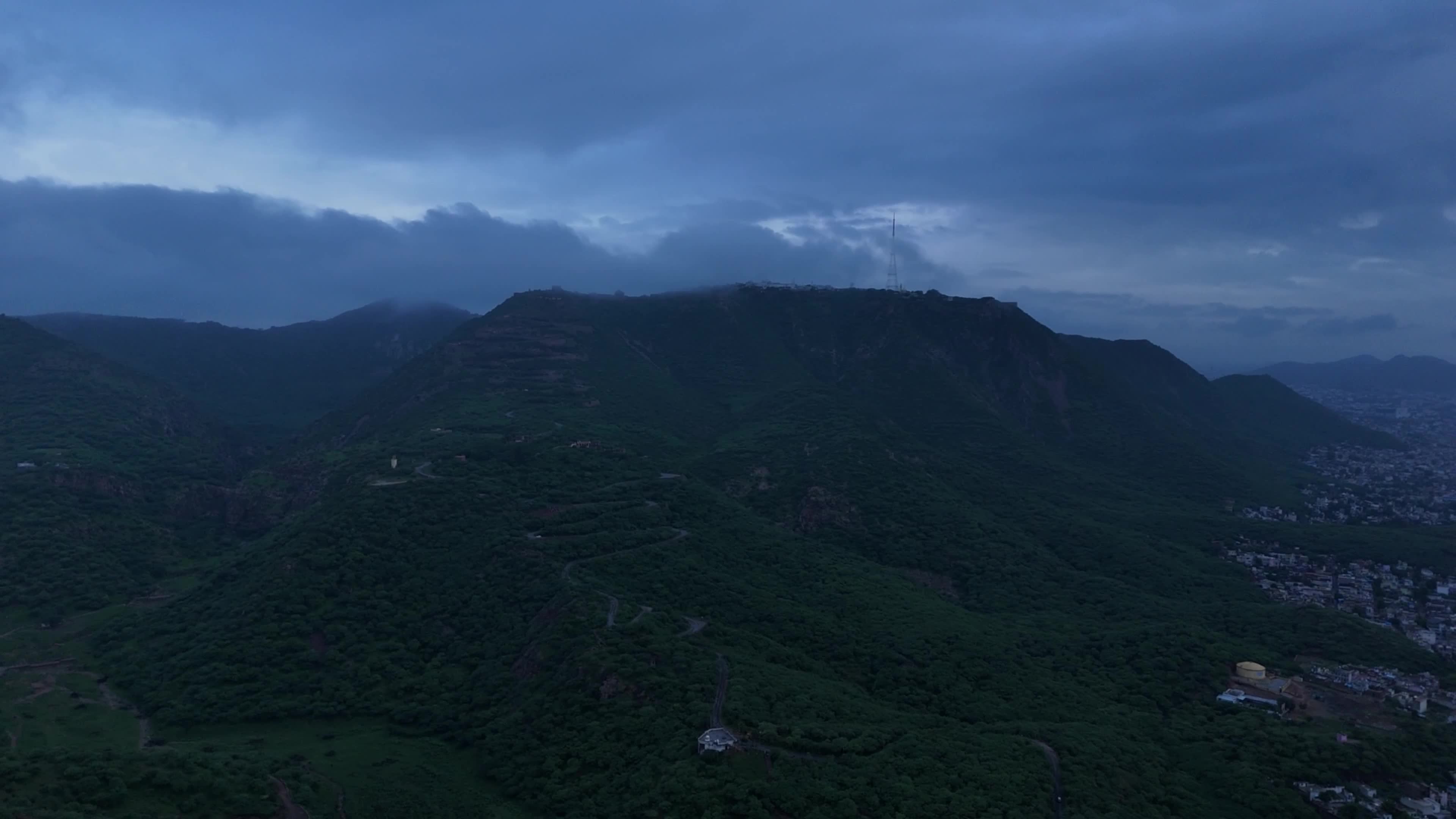 Clouds Hover Over The Mountains During The Monsoon Rain