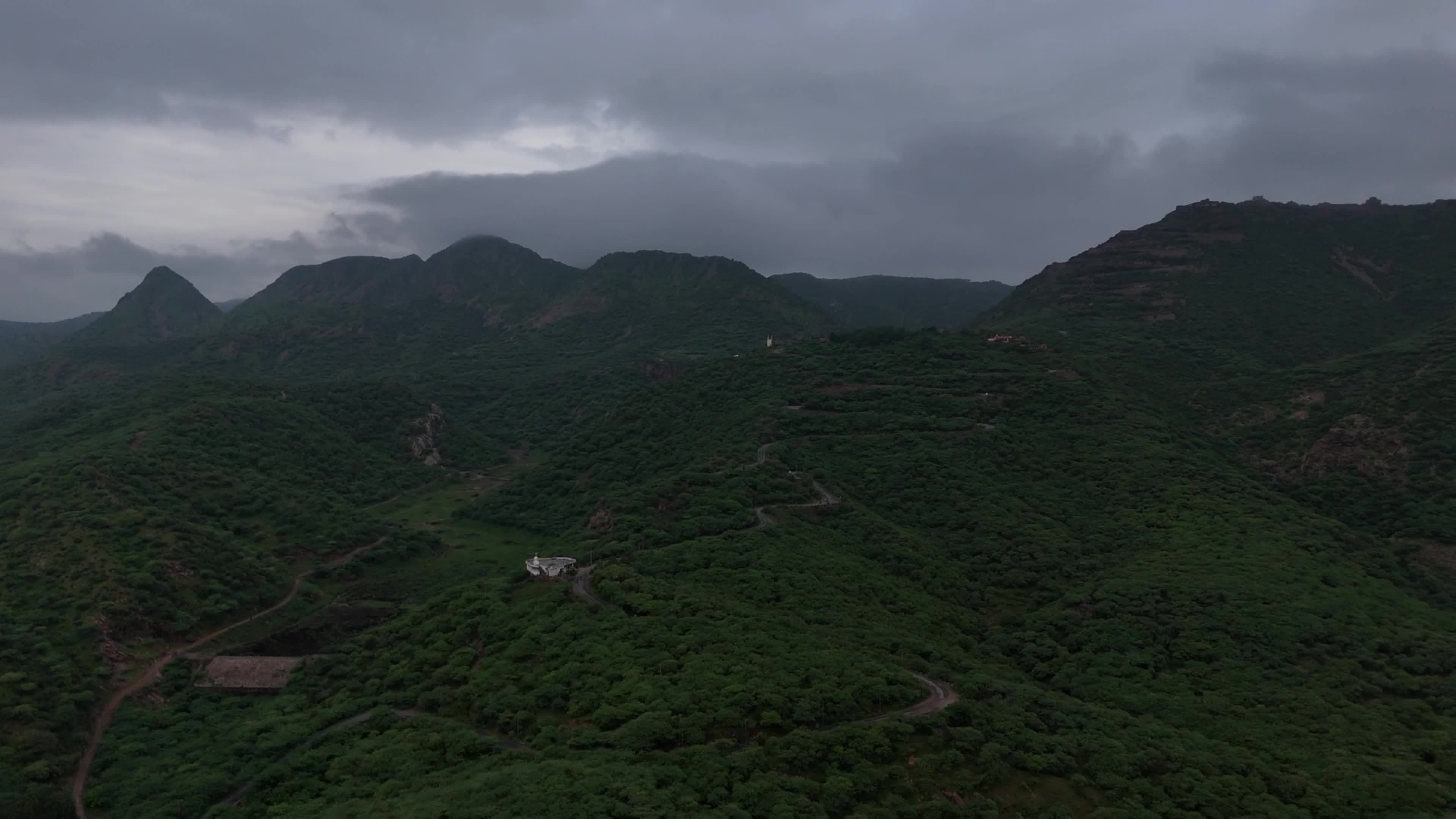 Clouds Hover Over The Mountains During The Monsoon Rain