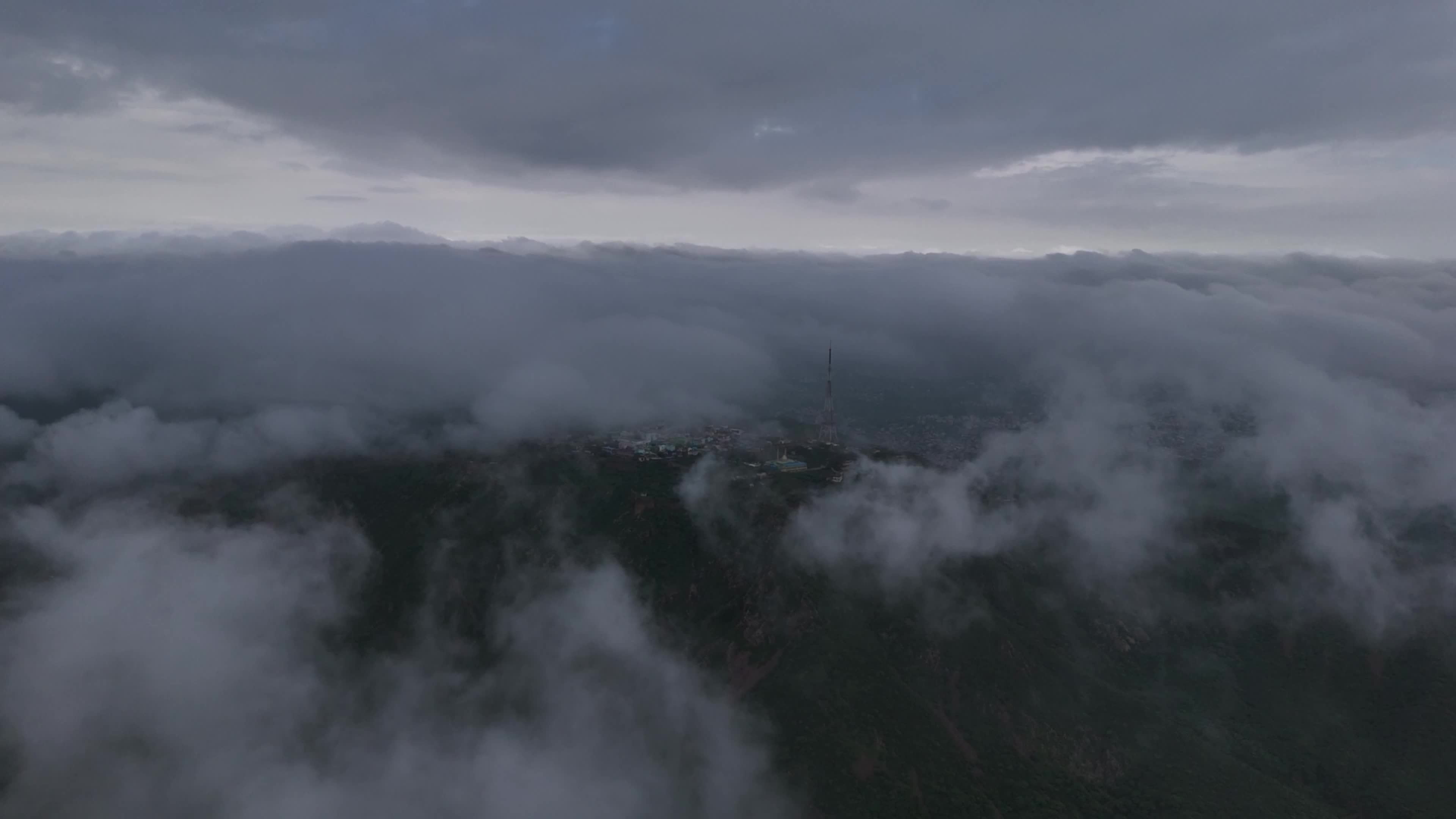Clouds Hover Over The Mountains During The Monsoon Rain