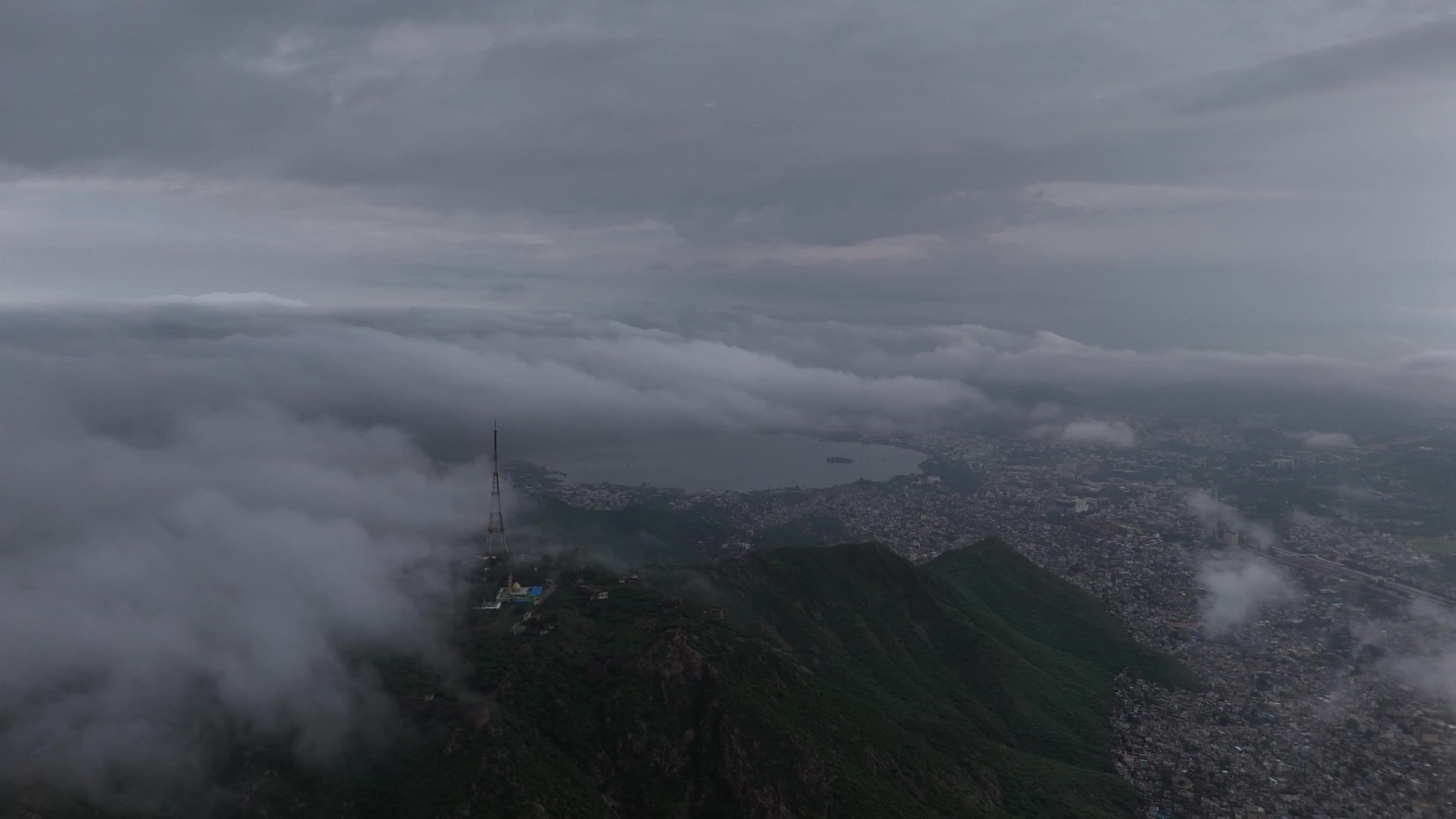Clouds Hover Over The Mountains During The Monsoon Rain