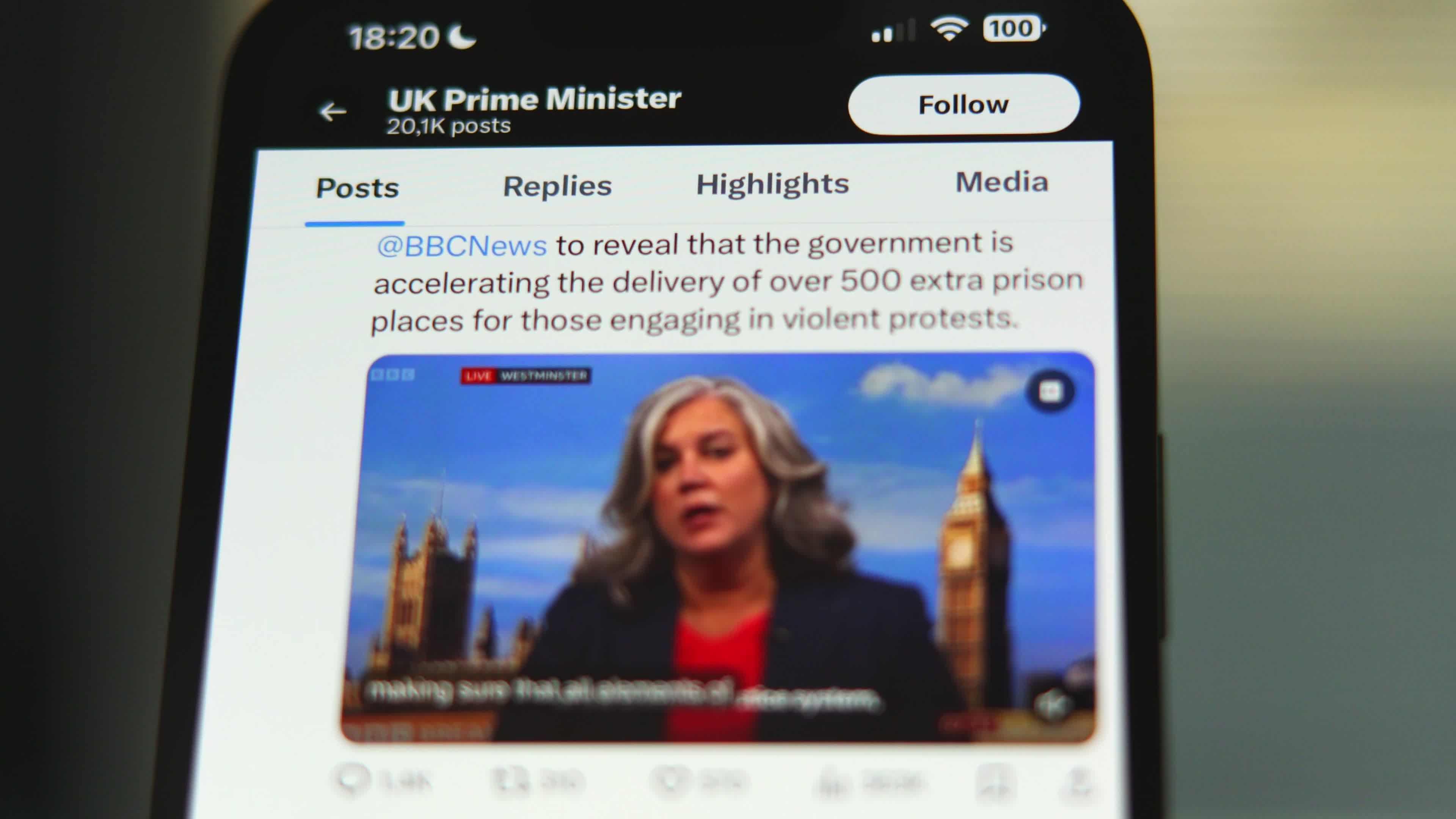 UK Prime Minister's Office on Anti-Immigration Riots 