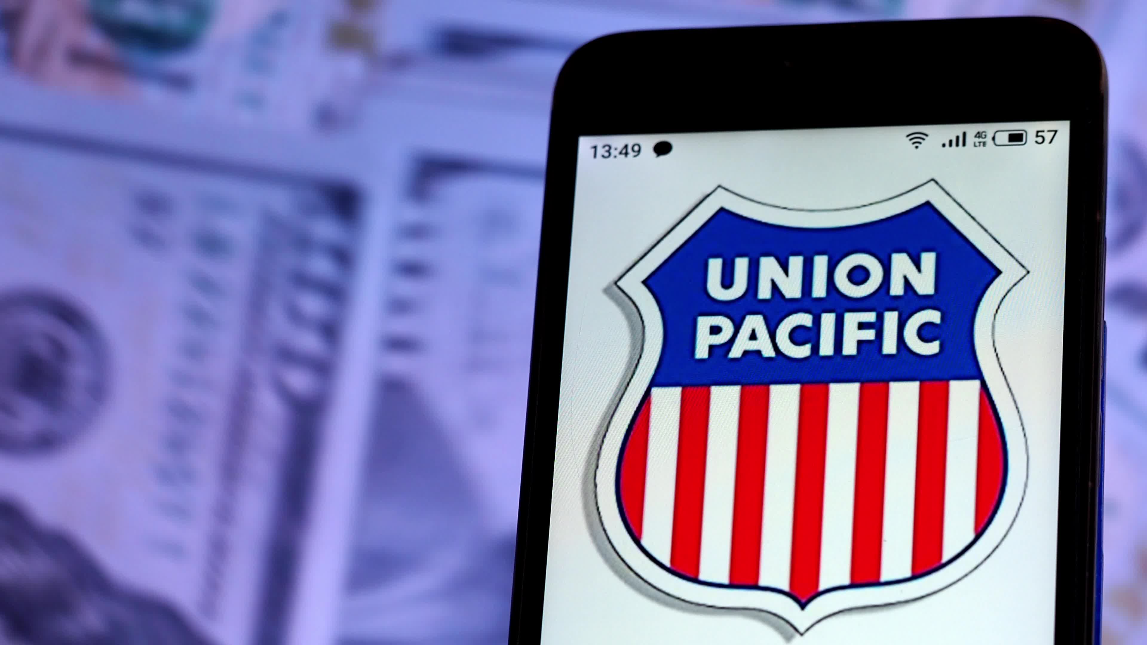 Video illustration the logo of Union Pacific Railroad