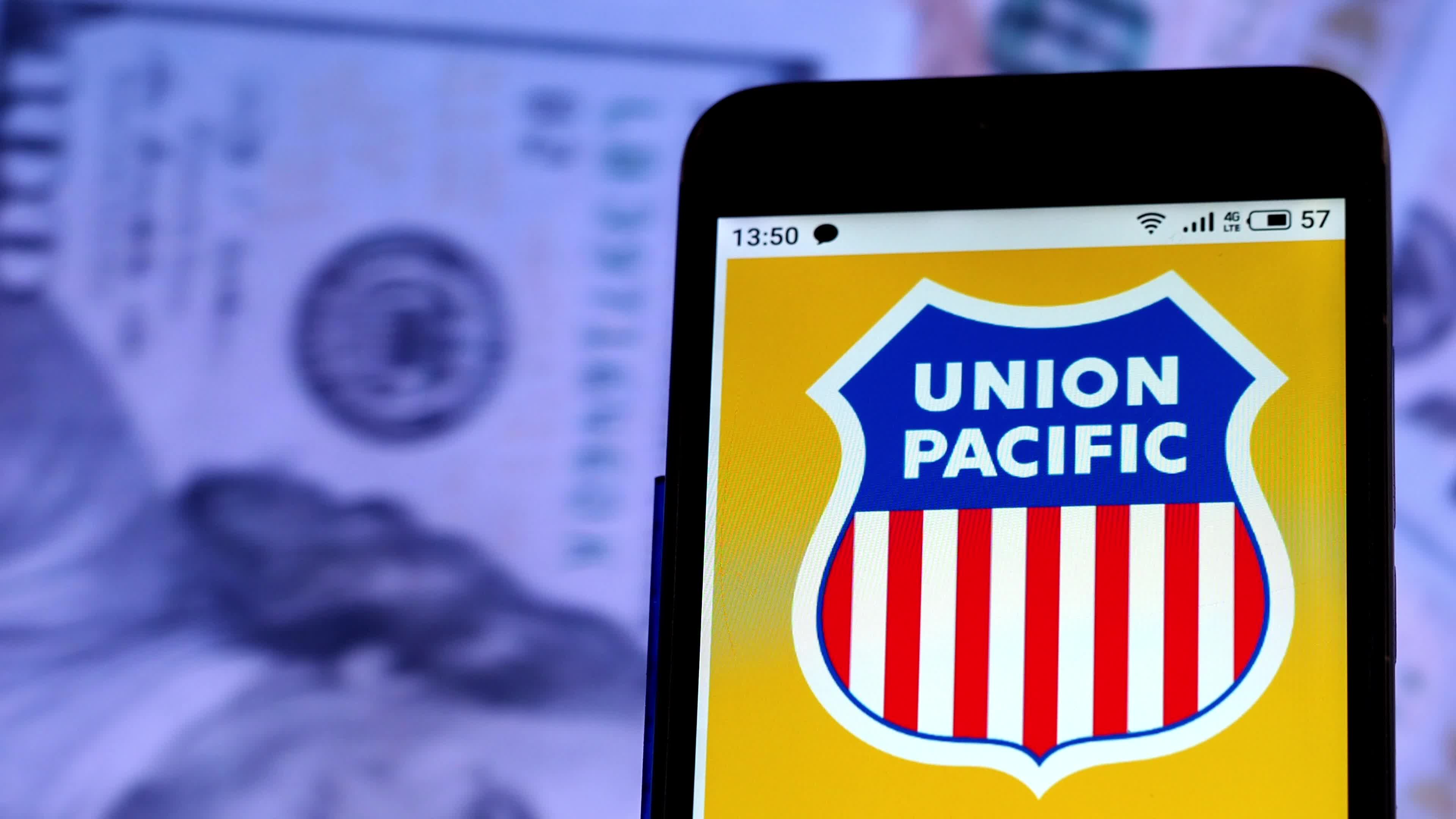 Video illustration the logo of Union Pacific Railroad