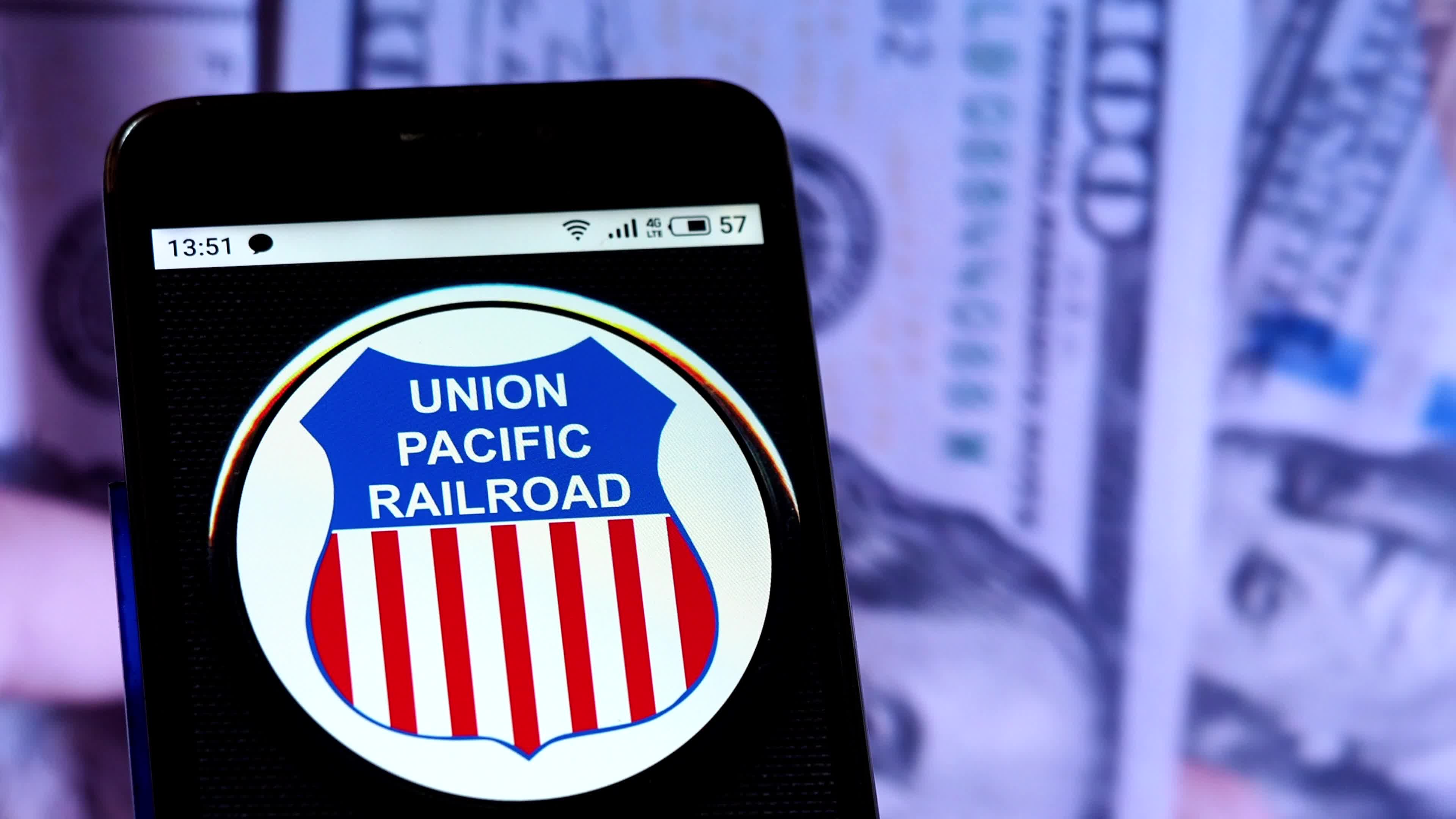 Video illustration the logo of Union Pacific Railroad