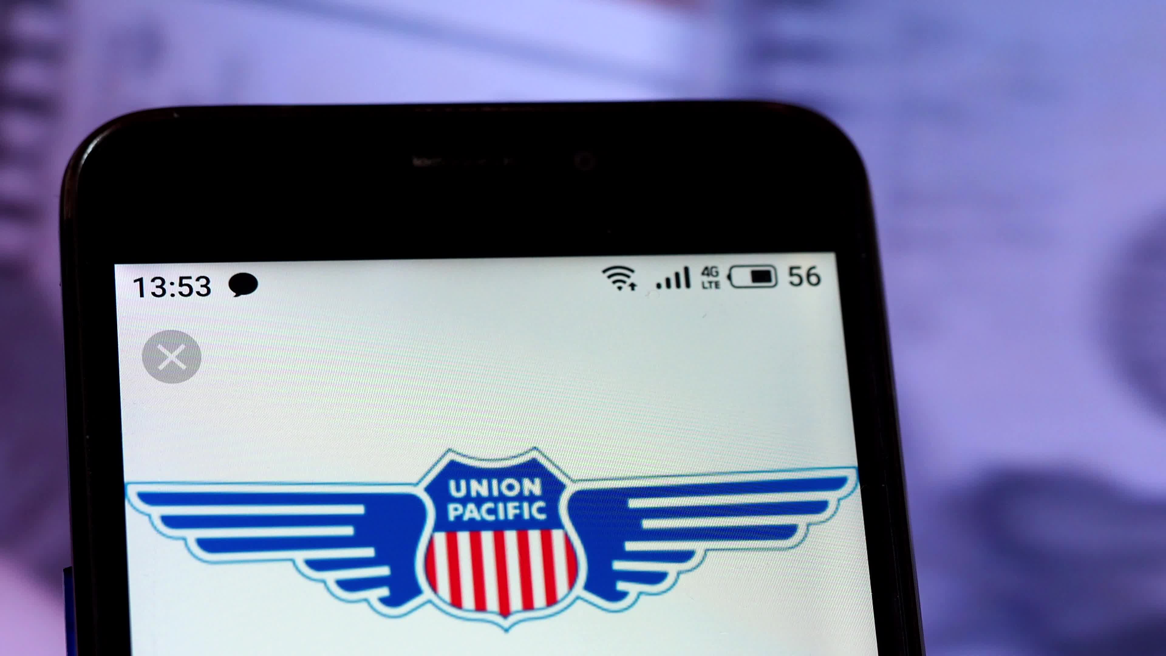 Video illustration the logo of Union Pacific Railroad