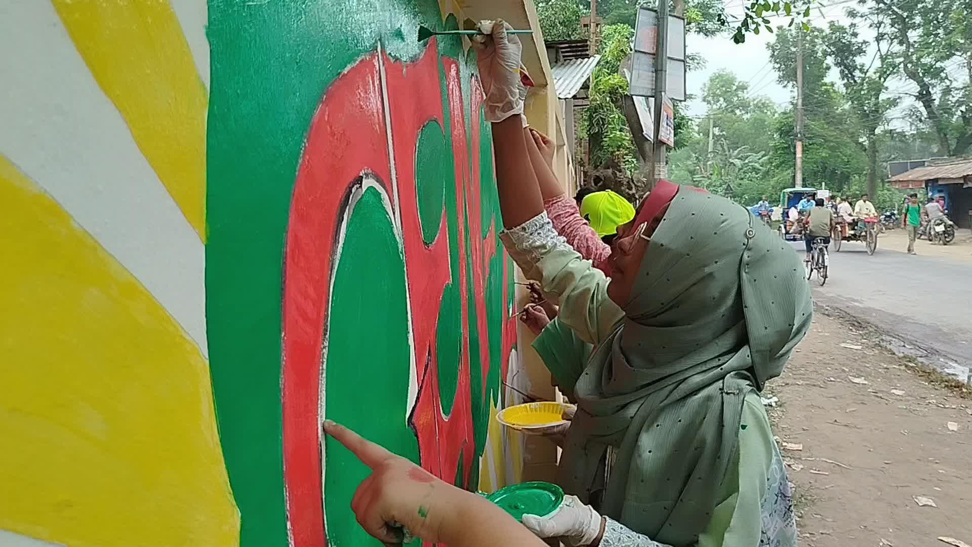 Student Paint Graffiti in Bangladesh 