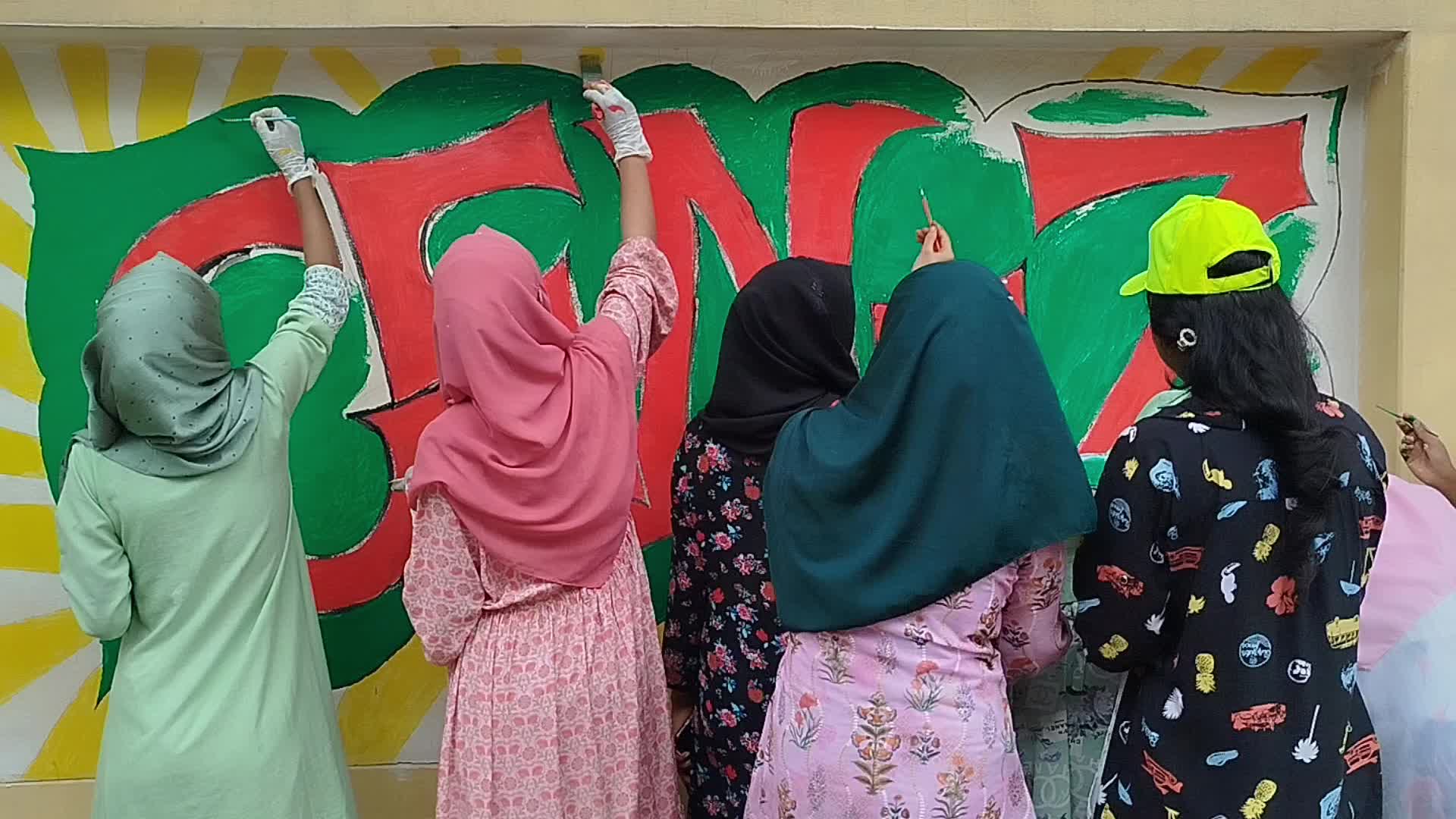 Student Paint Graffiti in Bangladesh 