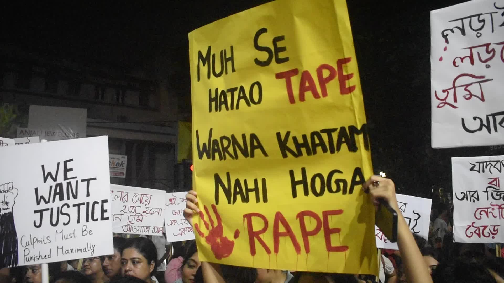 Mass protest for Rape And Murder Of A PGT Women Doctor In Kolkata, India