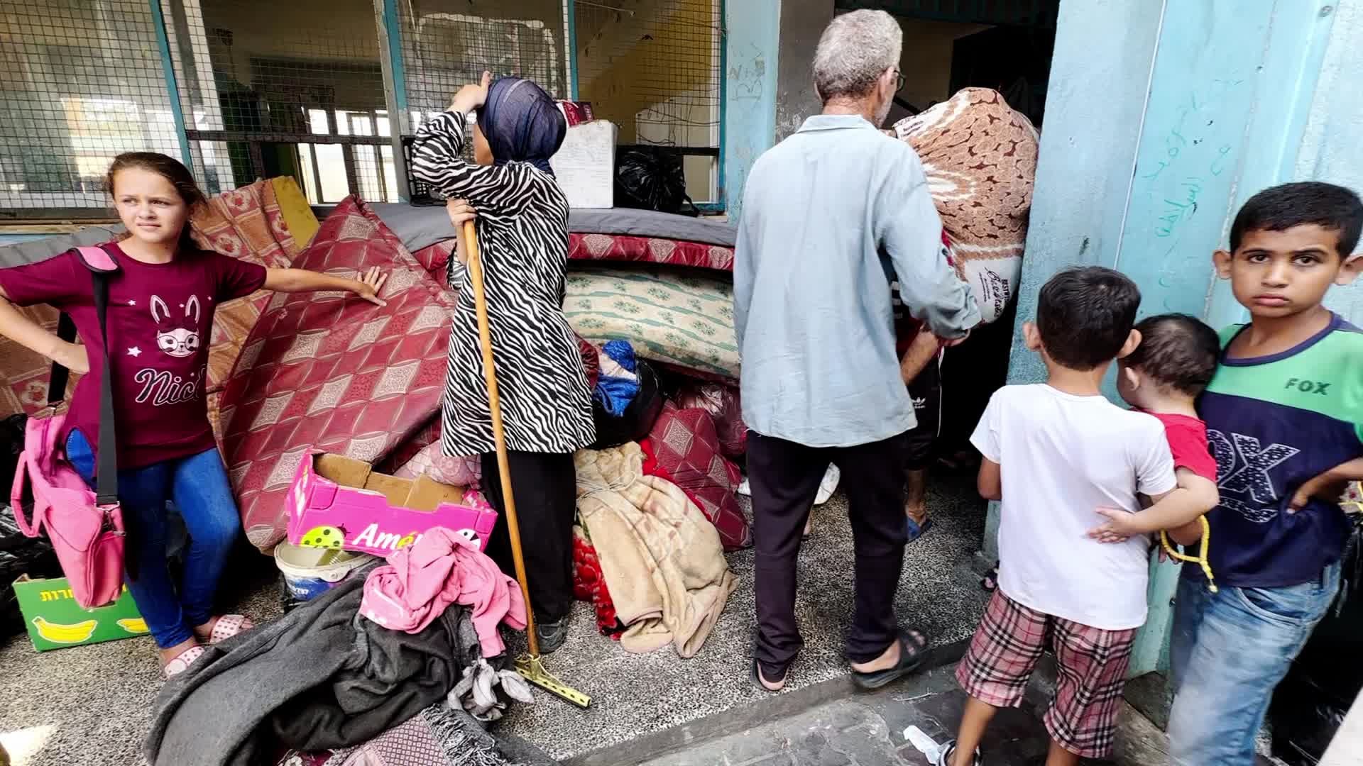 Palestinians Flee With Belongings in Deir el-Balah, Gaza, Amid Ongoing Israel-Hamas Conflict 