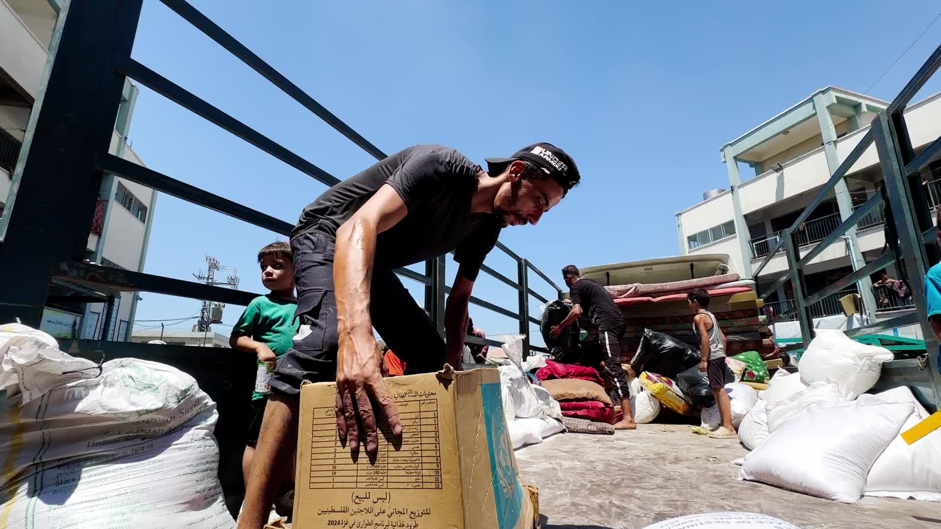 Palestinians Flee With Belongings in Deir el-Balah, Gaza, Amid Ongoing Israel-Hamas Conflict 