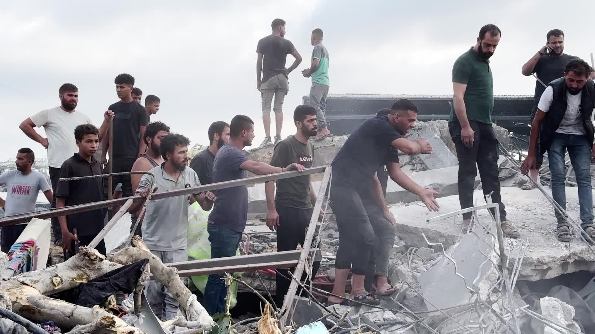 Aftermath Of Israeli Airstrike In Gaza, Palestine