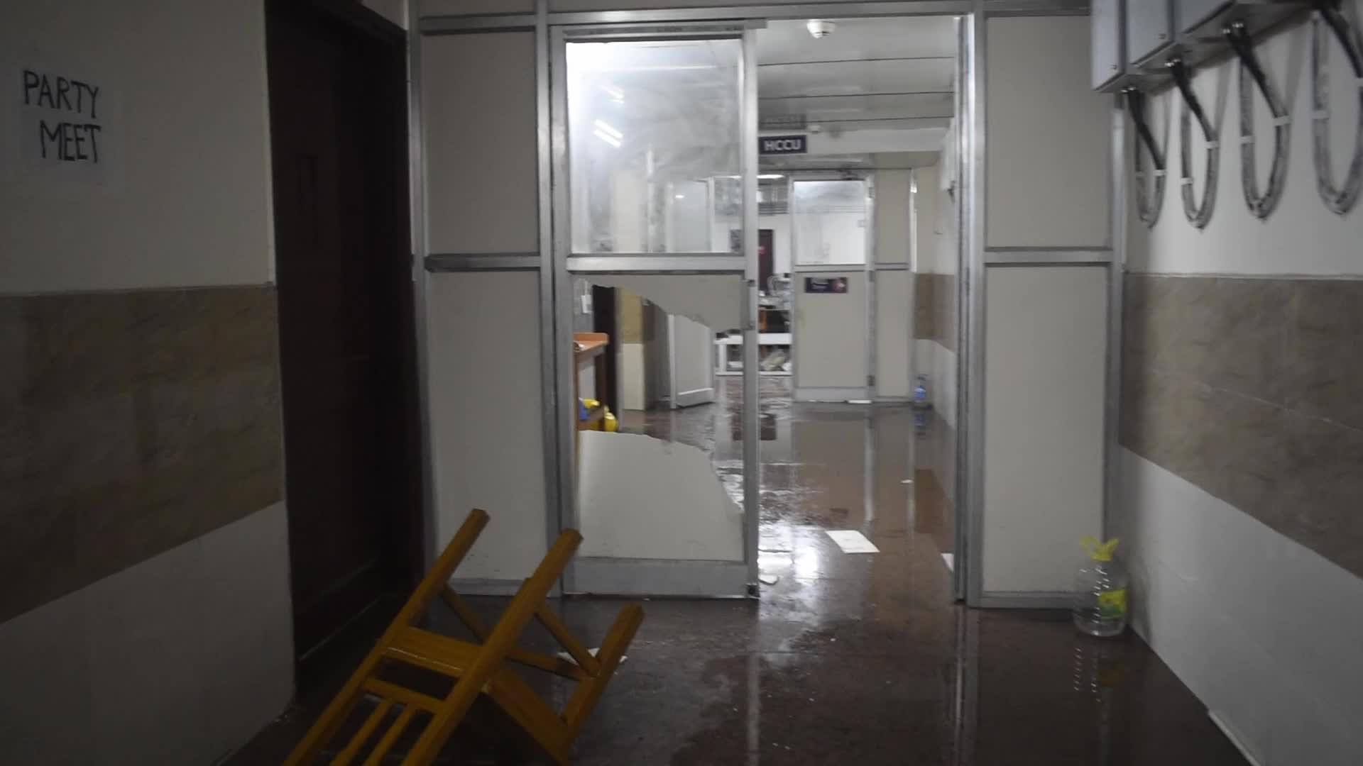 Unidentified individuals are vandalizing R.G. Kar Medical College and Hospital