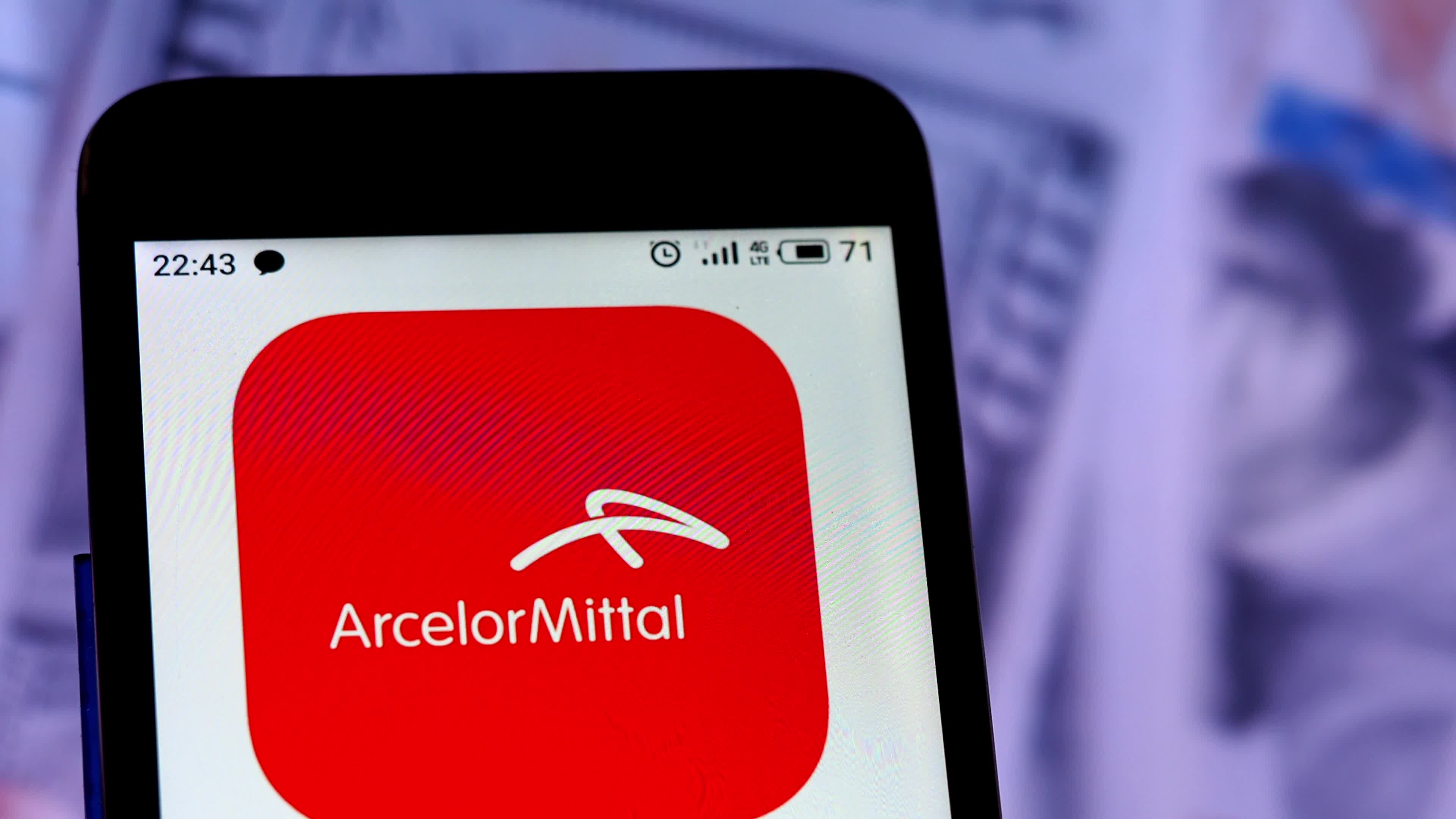 Video illustration the logo of ArcelorMittal