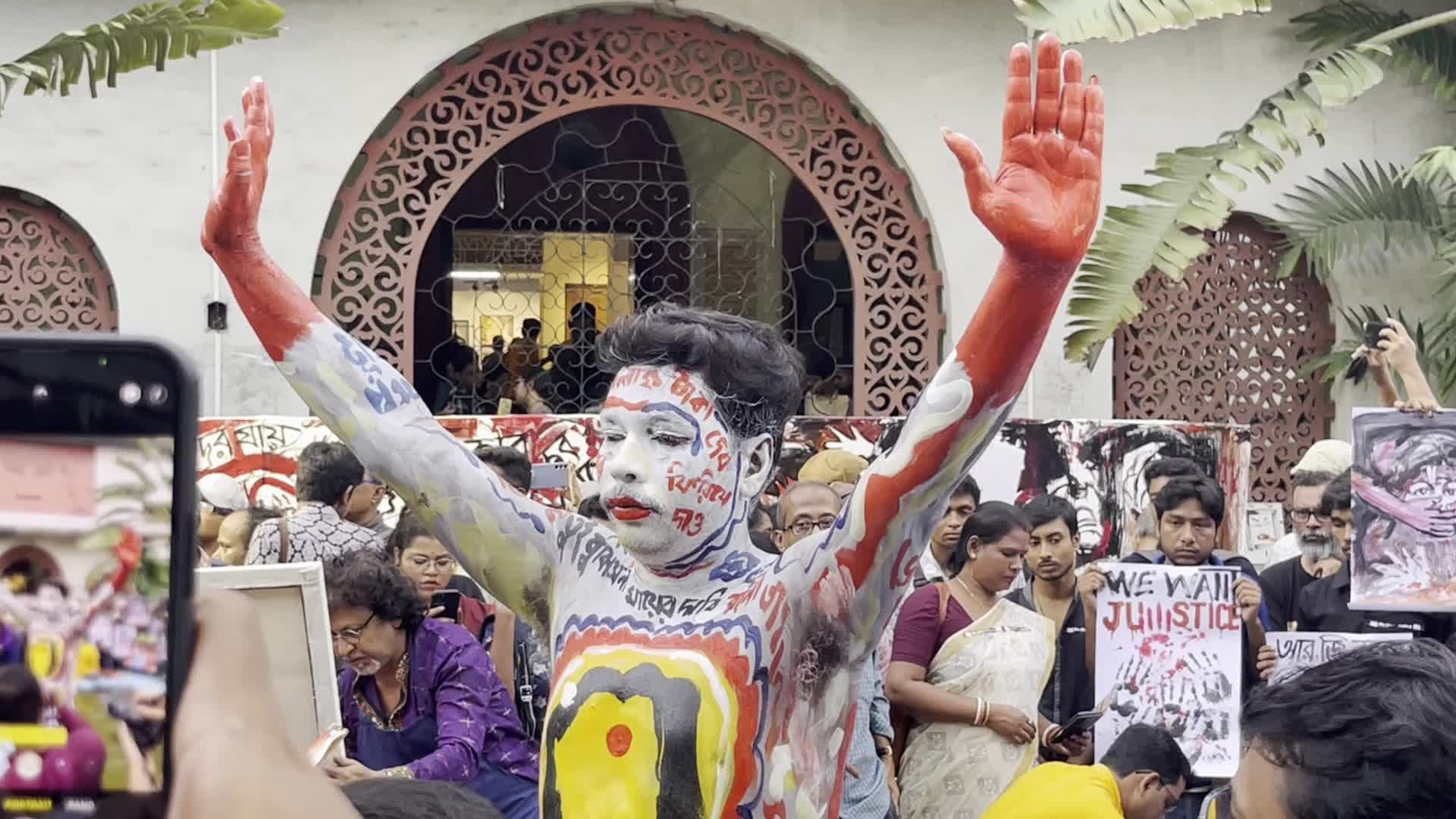 Artist Foram protest at kolkata in India