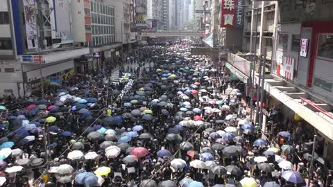 Hong Kong Citywide Protest Against The Government For The 70 Years Celebration Of The Chinese Communist Party