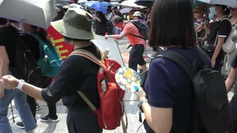 Hong Kong Citywide Protest Against The Government For The 70 Years Celebration Of The Chinese Communist Party