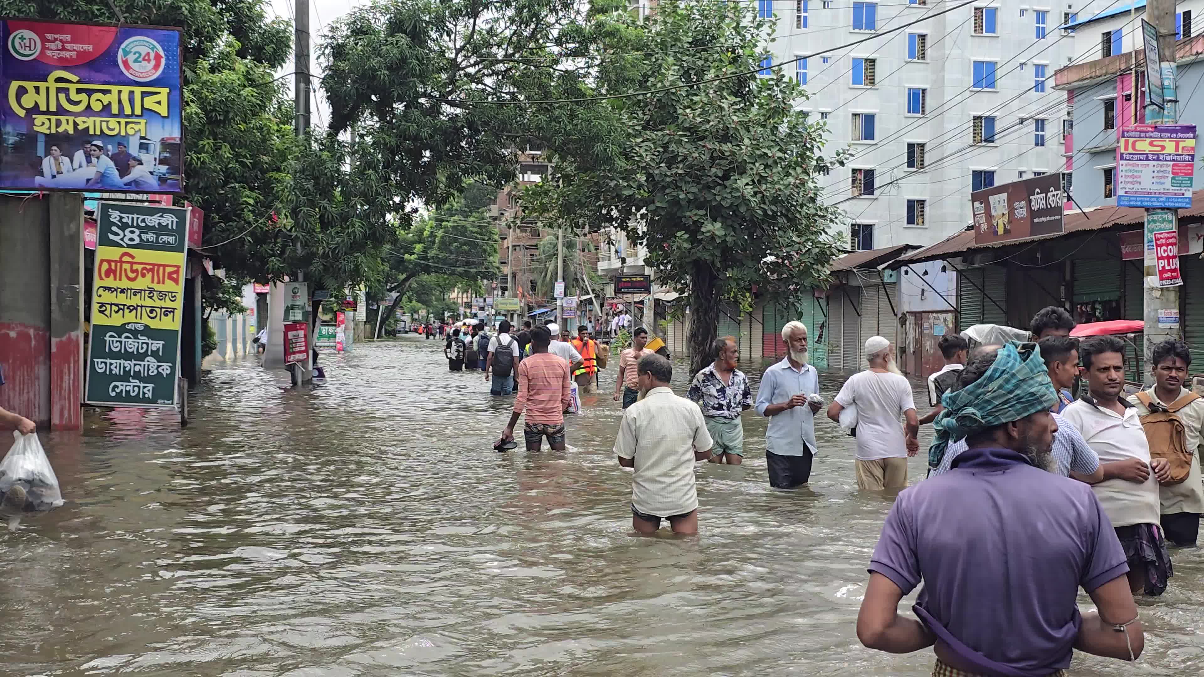 Flood in Feni, Bangladesh.