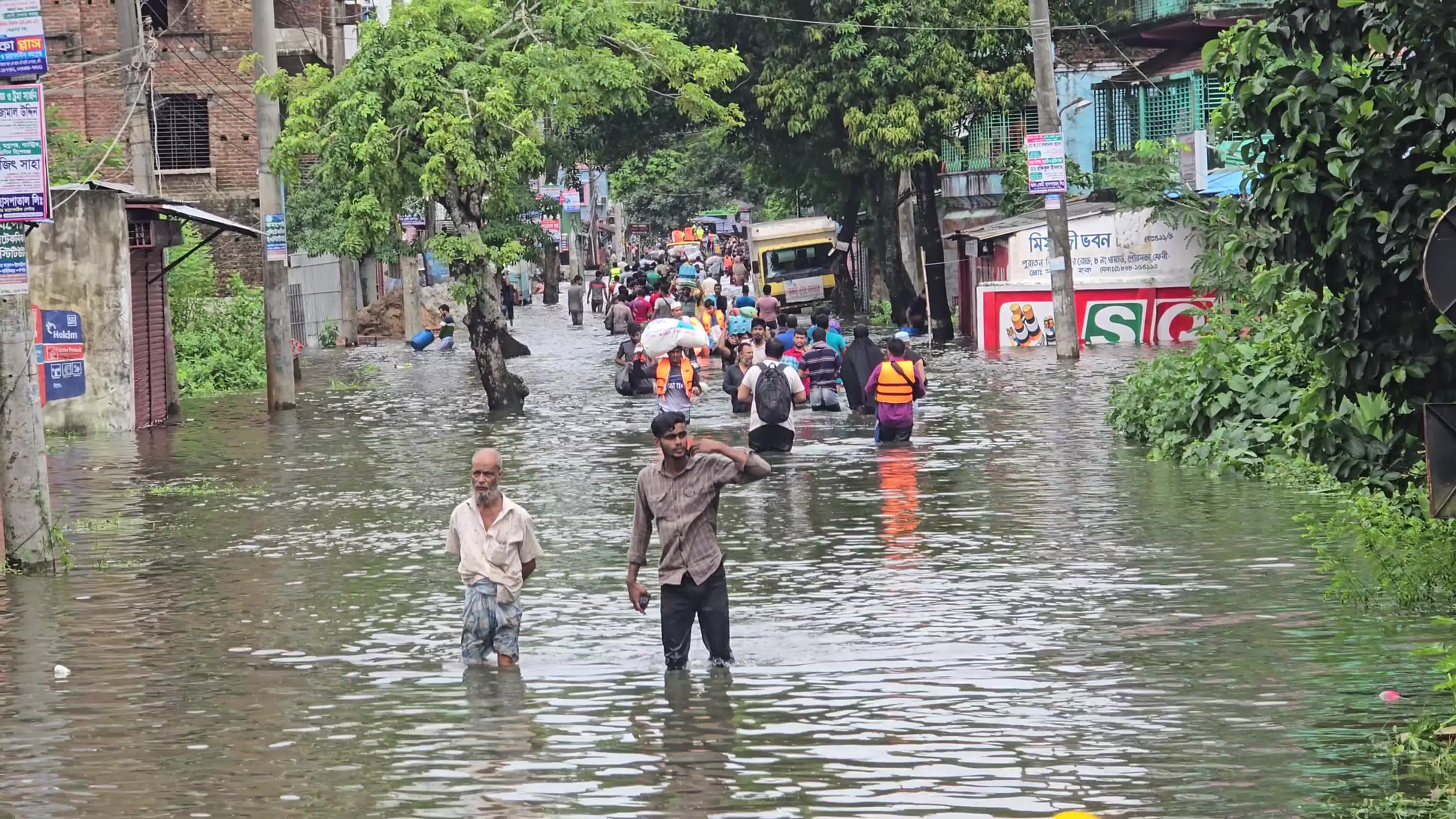 Flood in Feni, Bangladesh.