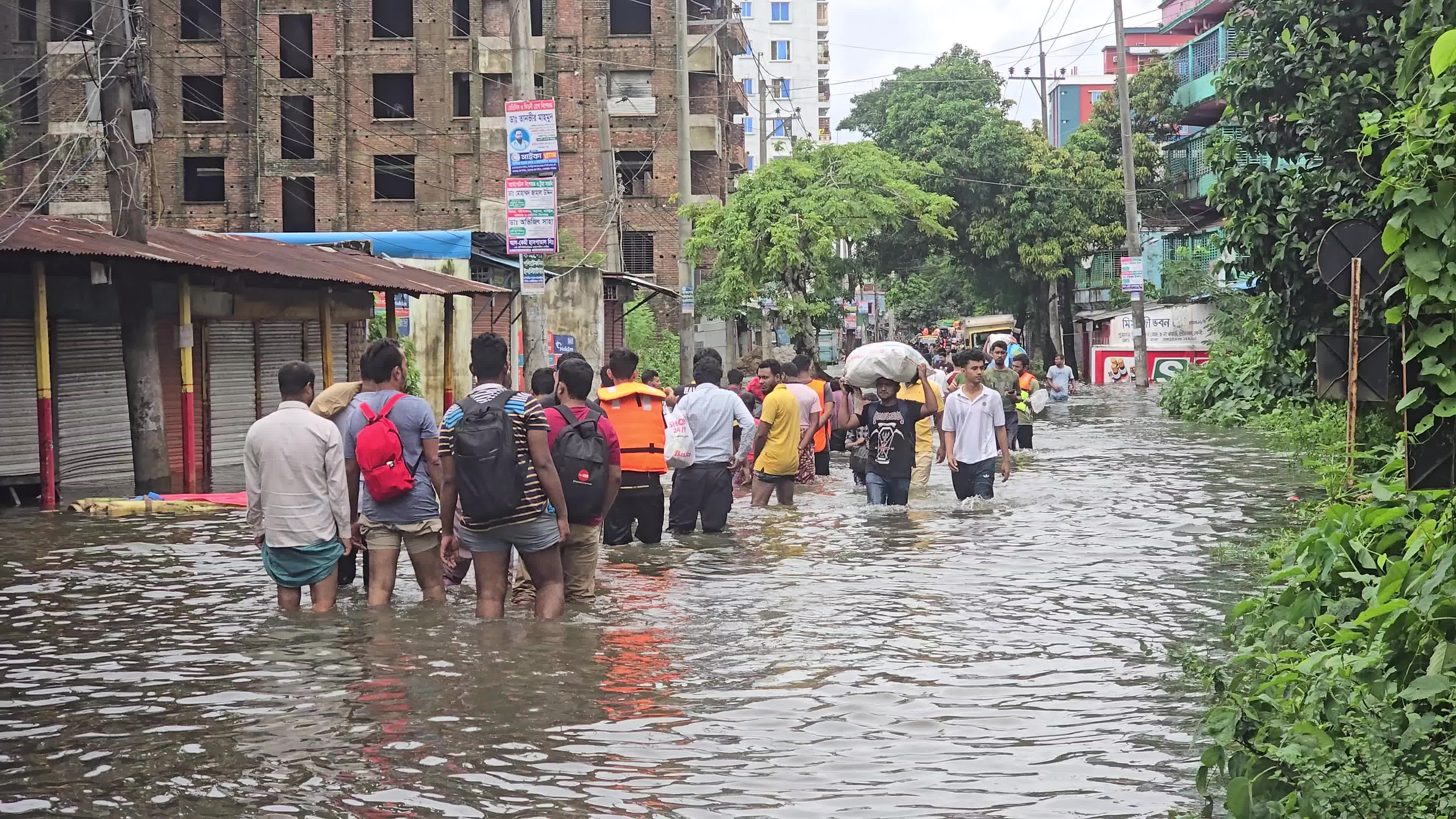 Flood in Feni, Bangladesh.