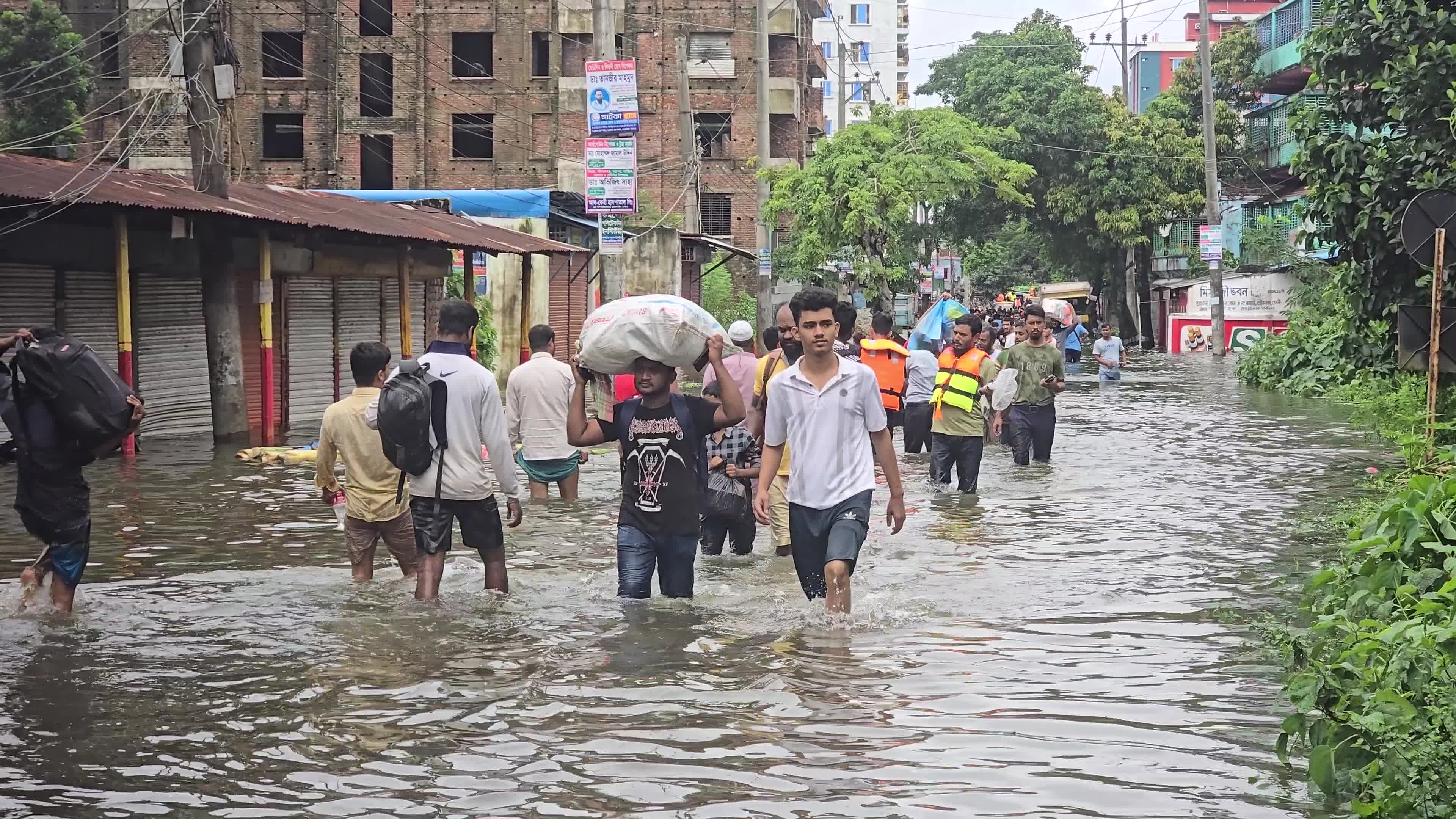 Flood in Feni, Bangladesh.