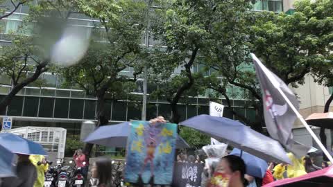 Taiwan Citizens Marching In Support To The Hong Kong Protesters