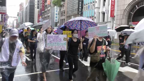 Taiwan Citizens Marching In Support To The Hong Kong Protesters
