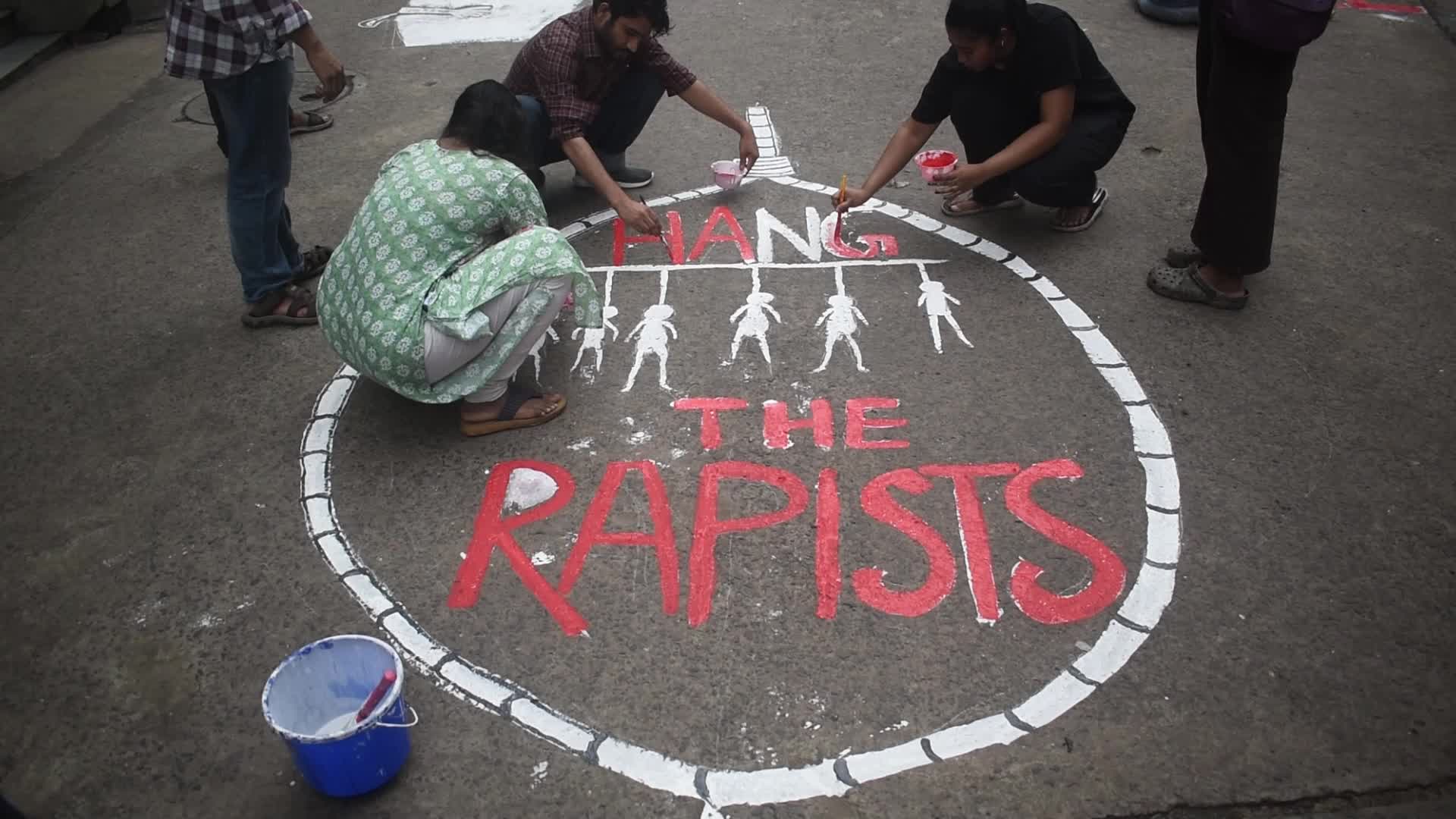 Doctors Protest Over Sexual Assault And Murder Of Kolkata Medical Via Murals In Kolkata, India