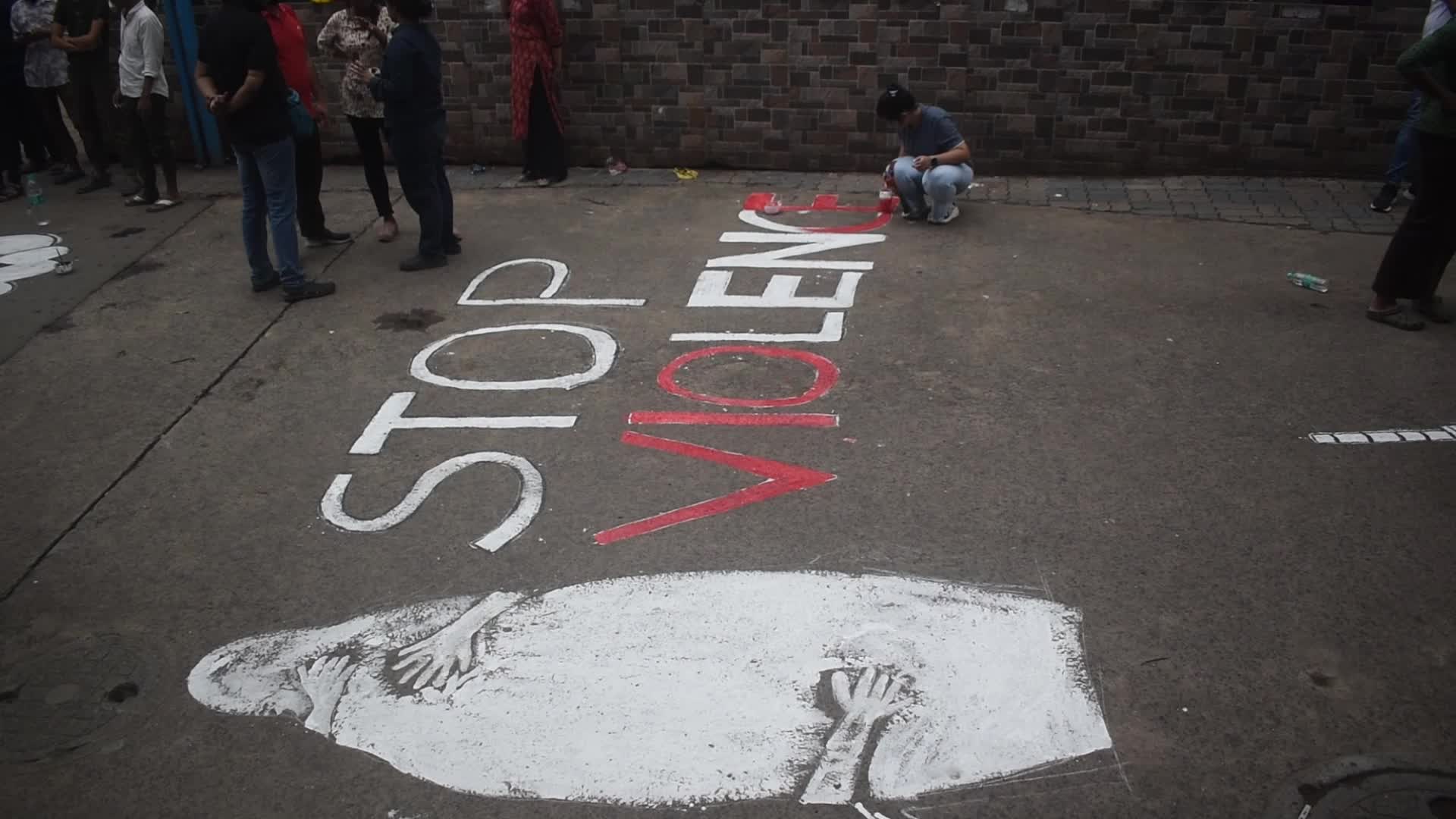 Doctors Protest Over Sexual Assault And Murder Of Kolkata Medical Via Murals In Kolkata, India