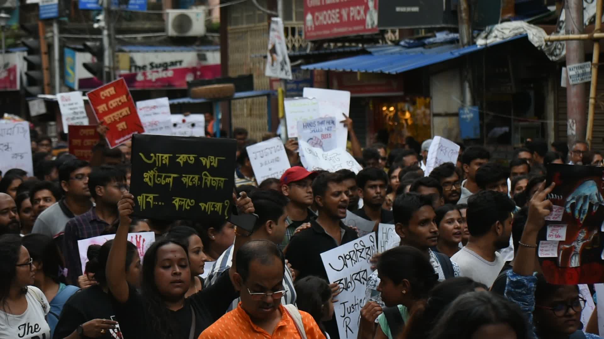 Citizens and student in protest against rape and murder of Doctor in Kolkata.