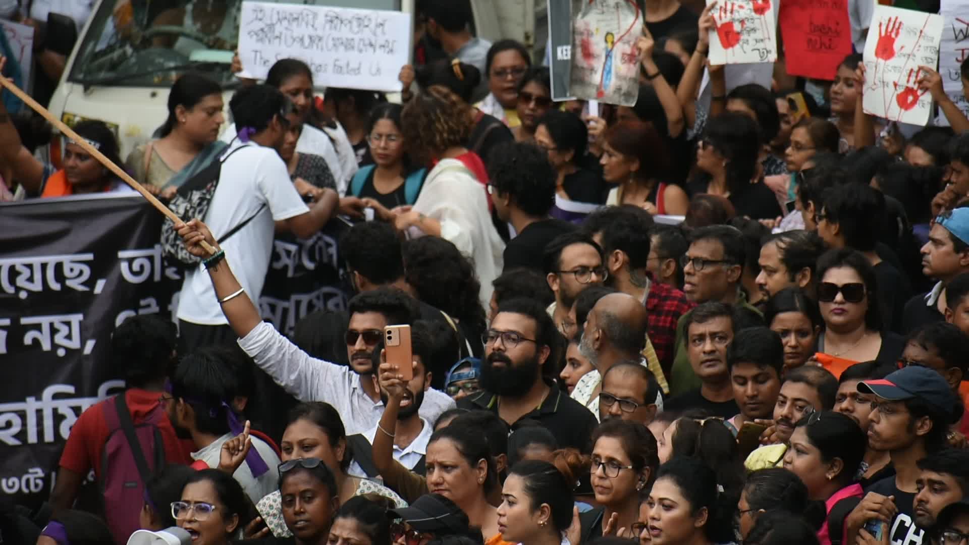 Citizens and student in protest against rape and murder of Doctor in Kolkata.
