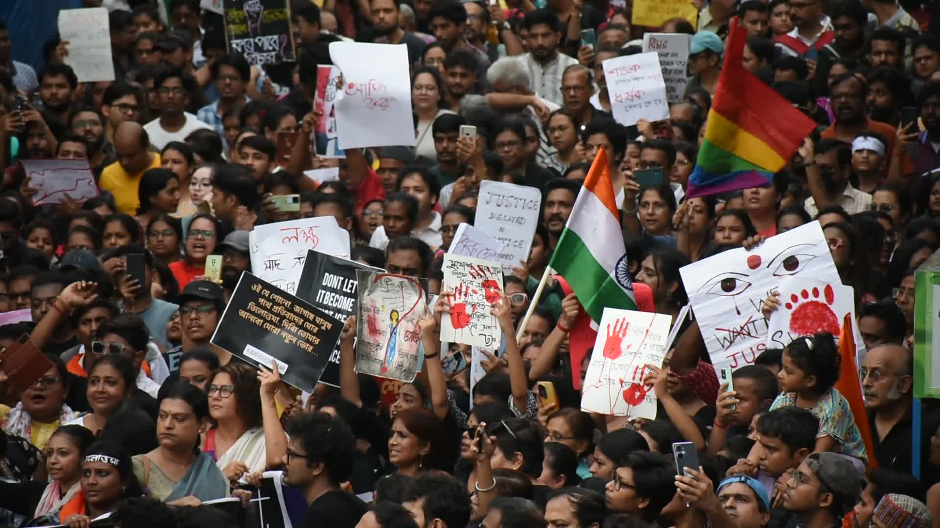 Citizens and student in protest against rape and murder of Doctor in Kolkata.
