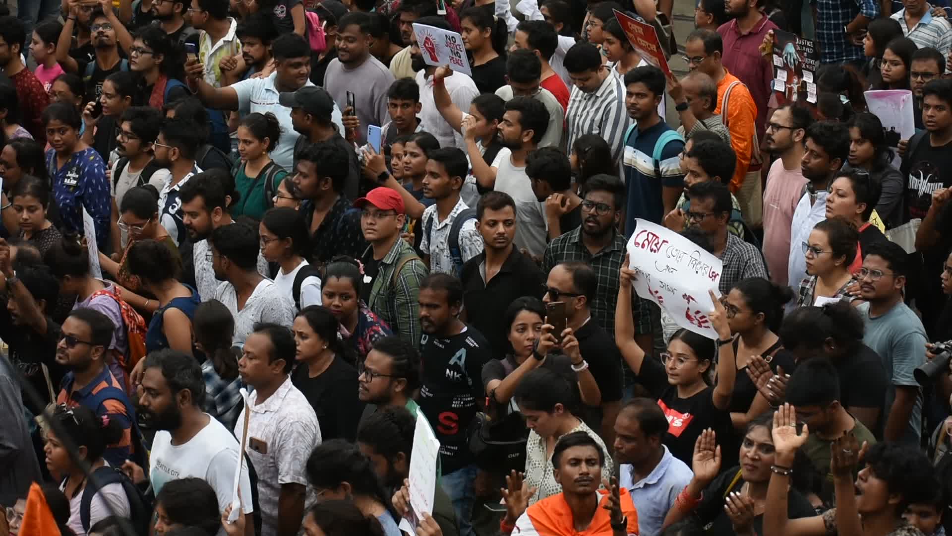 Citizens and student in protest against rape and murder of Doctor in Kolkata.
