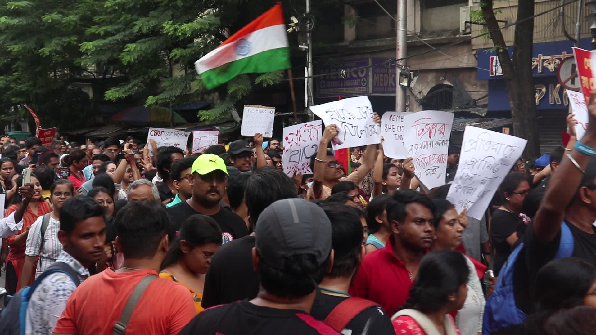 Citizens and student in protest against rape and murder of Doctor in Kolkata.