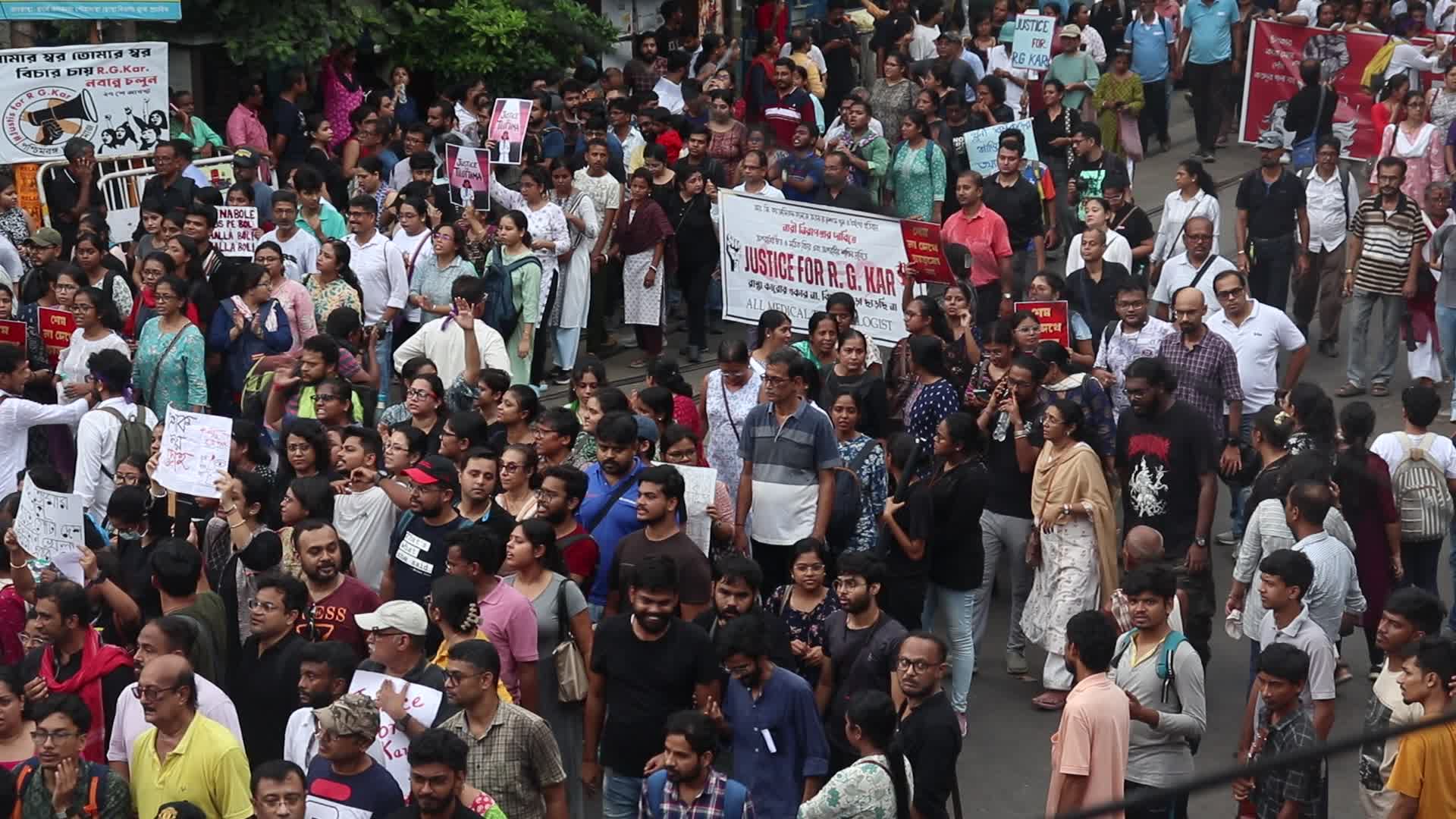 Citizens and student in protest against rape and murder of Doctor in Kolkata.